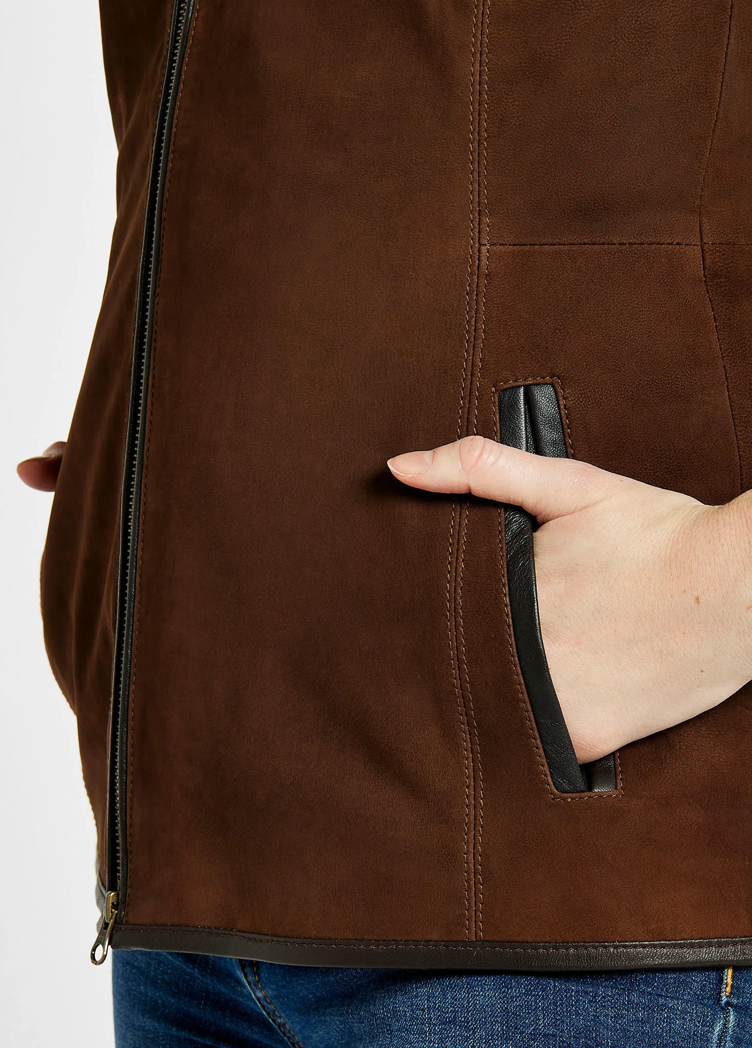 Kingston Leather Gilet - Walnut - Image 5