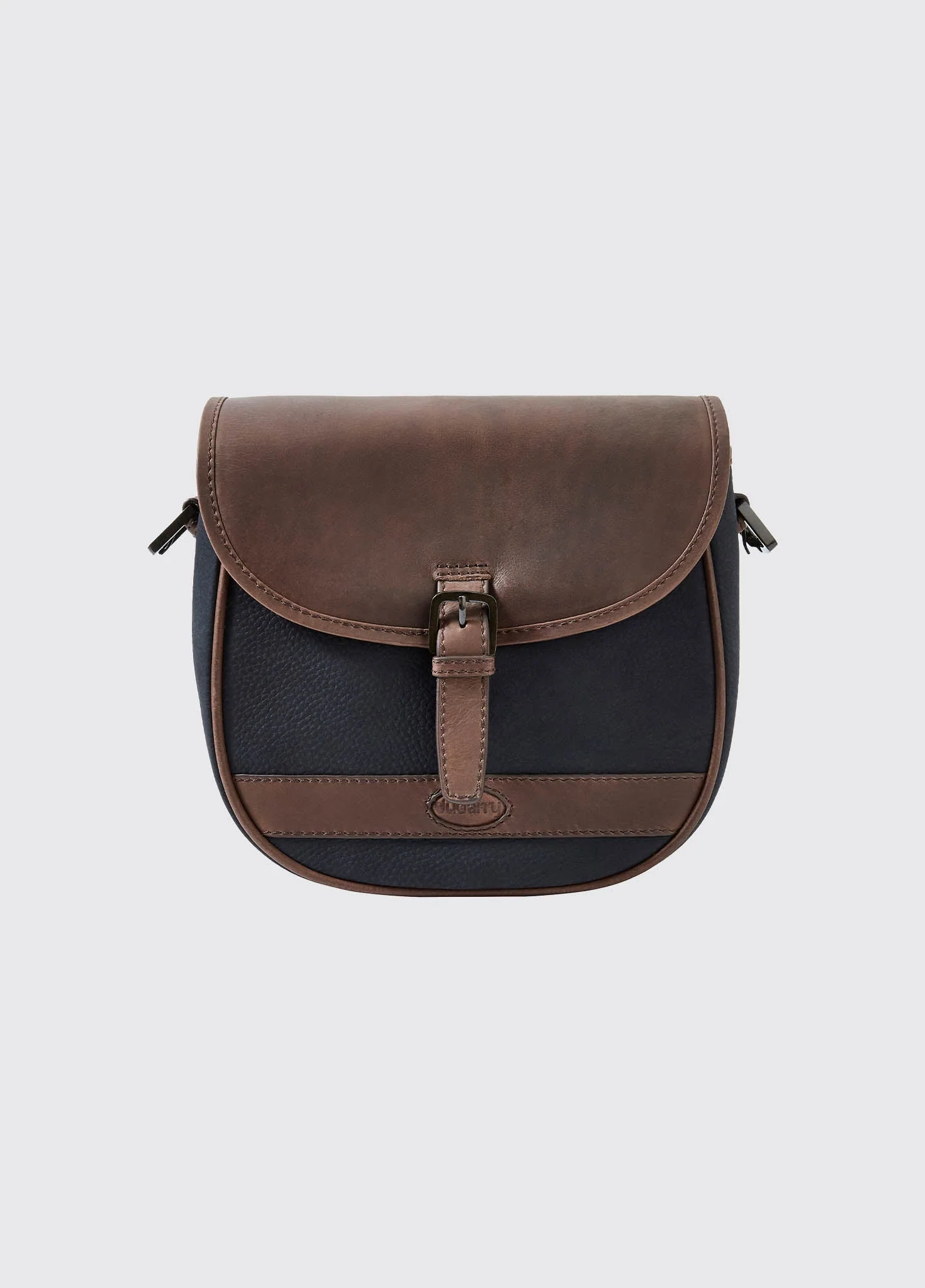Clara Ladies Leather Saddle bag - Navy/Brown - Image 2