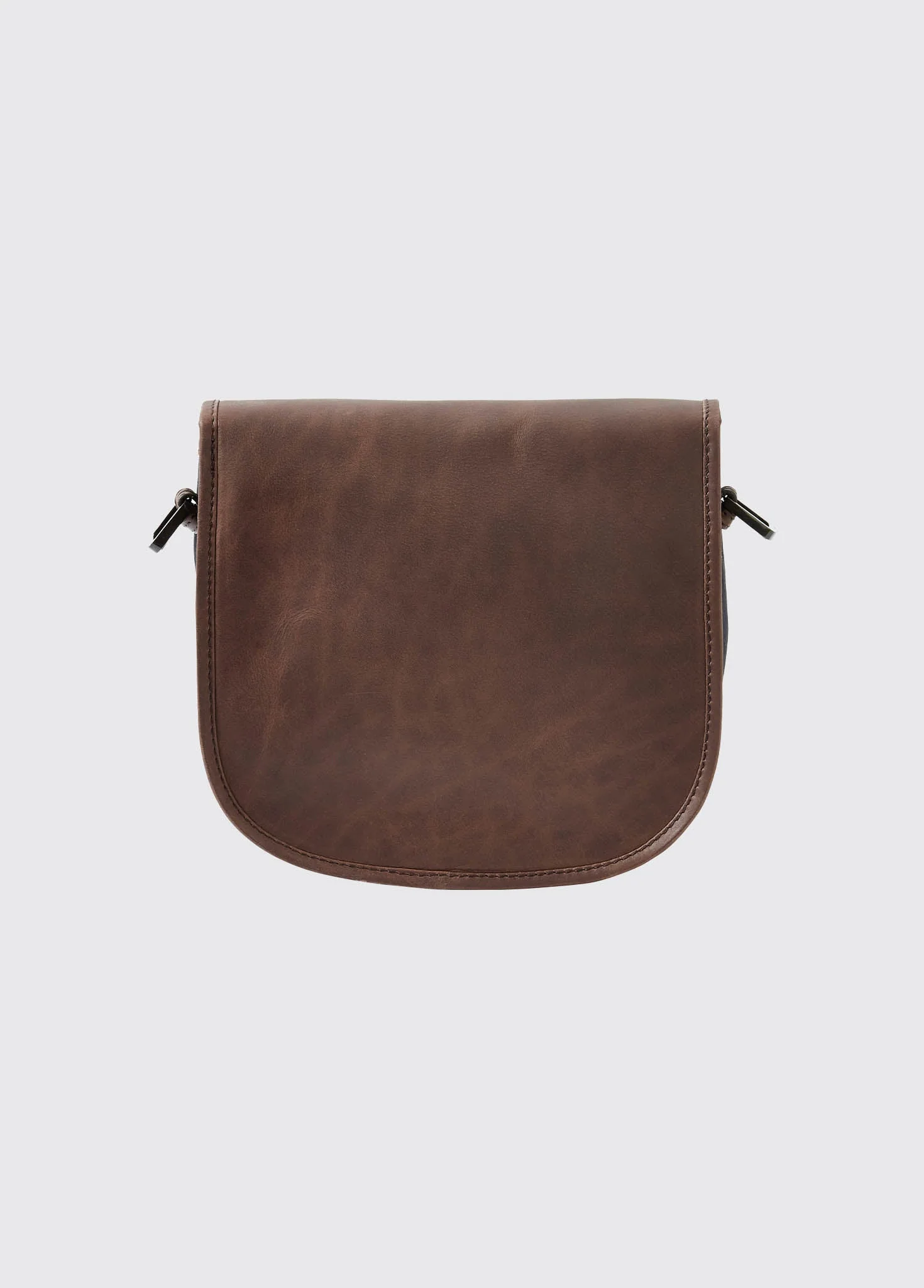 Clara Ladies Leather Saddle bag - Navy/Brown - Image 4