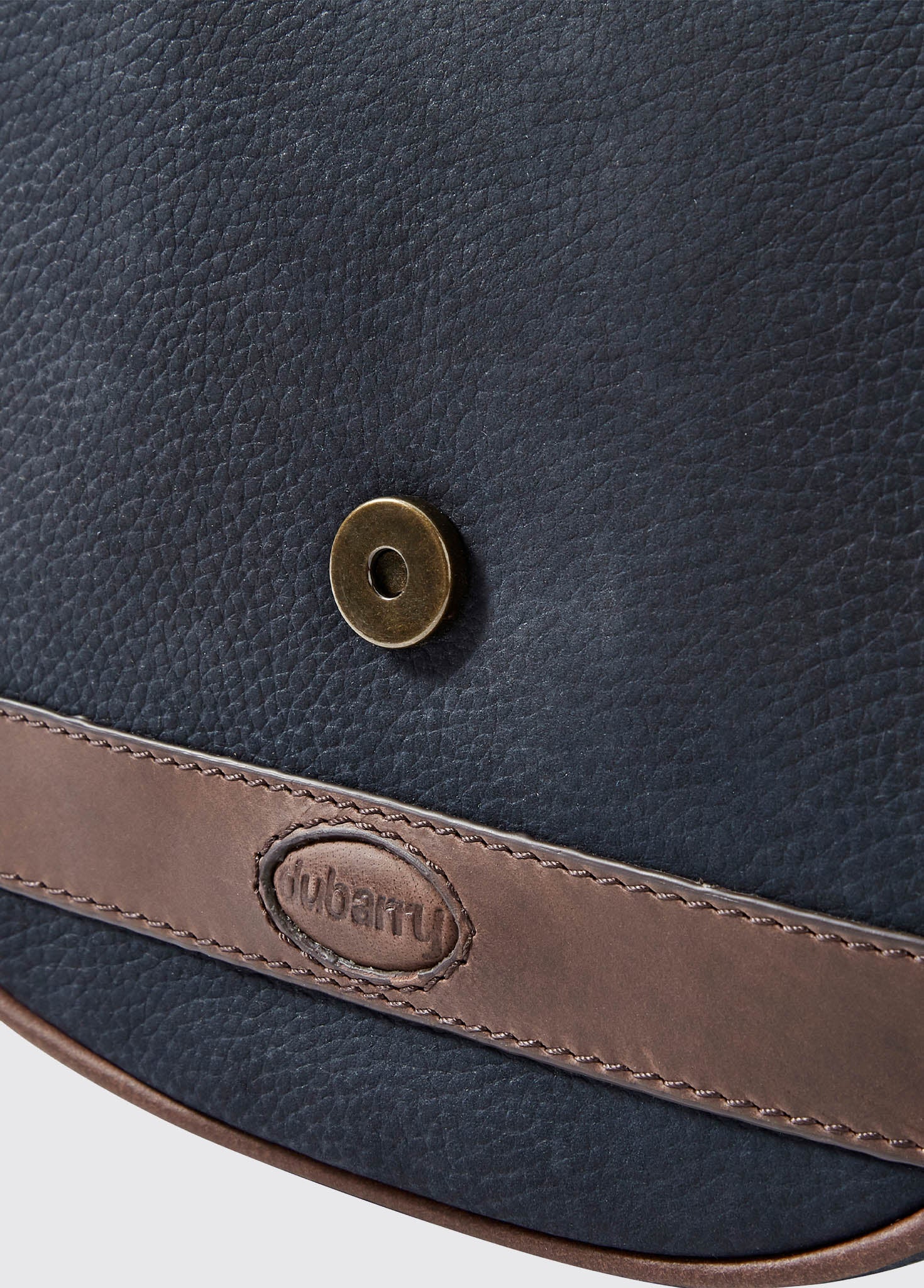 Clara Ladies Leather Saddle bag - Navy/Brown - Image 6