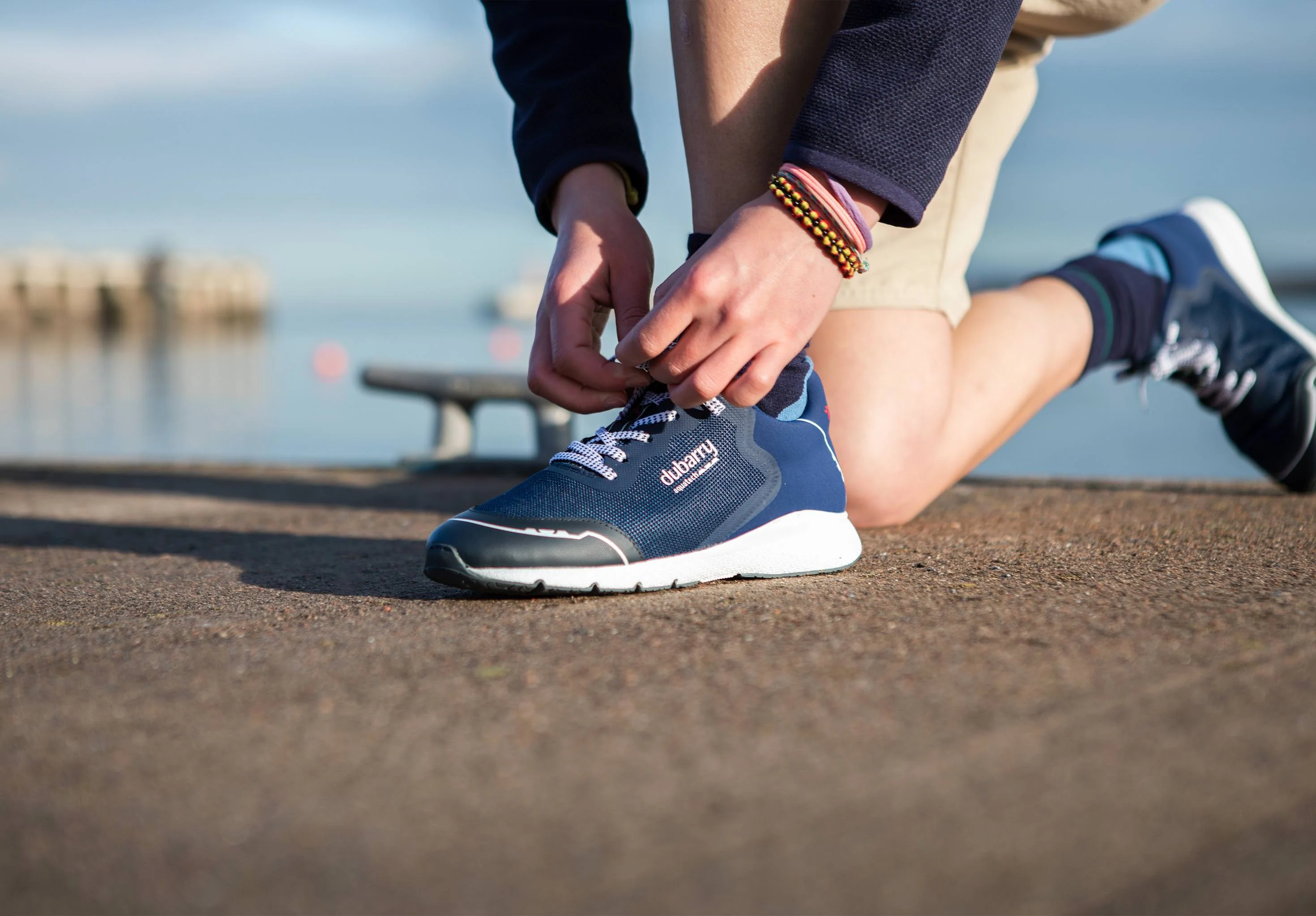 Palma Ladies Lightweight Laced Trainer - Navy - Image 3