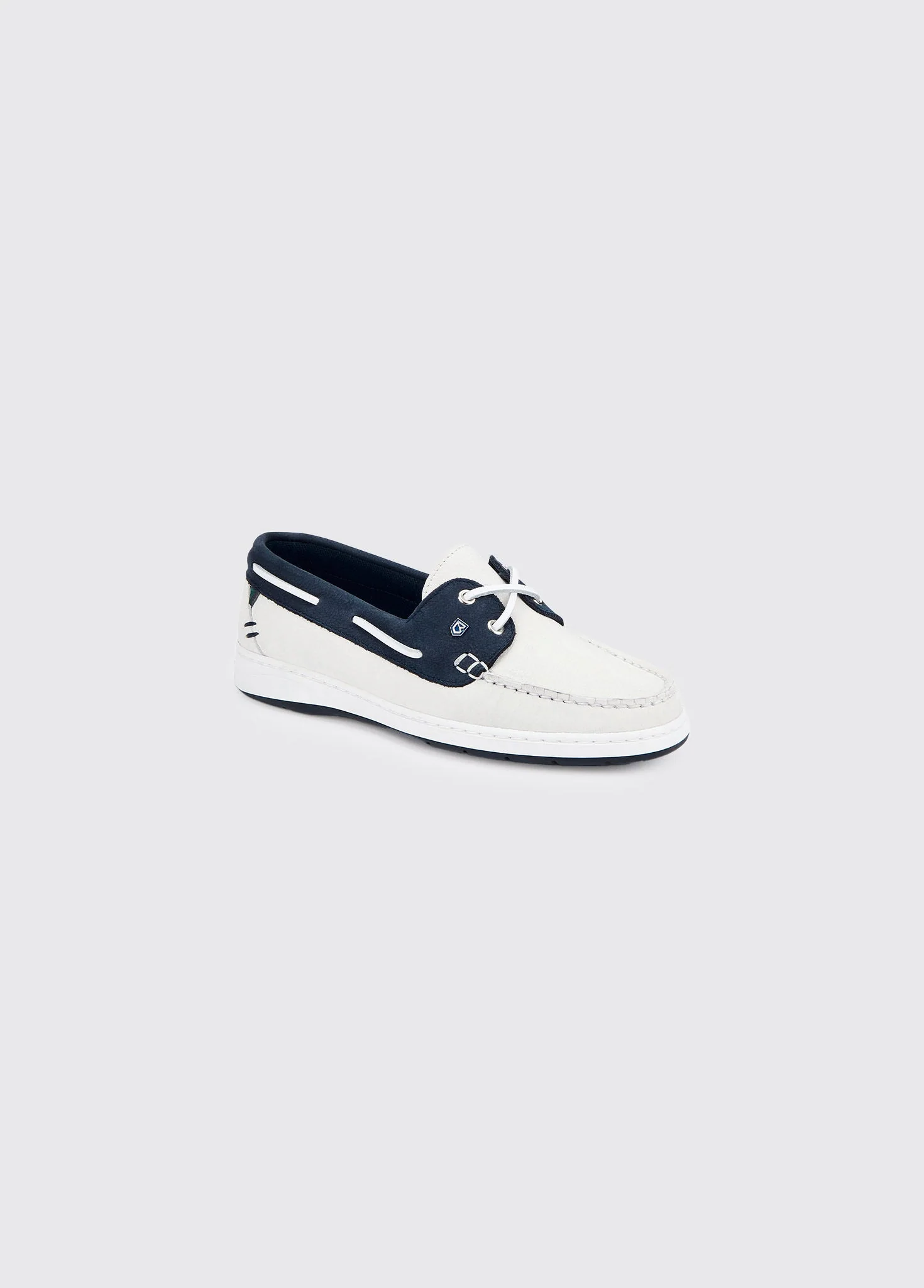 Marbella Deck Shoe - White/Navy - Image 4