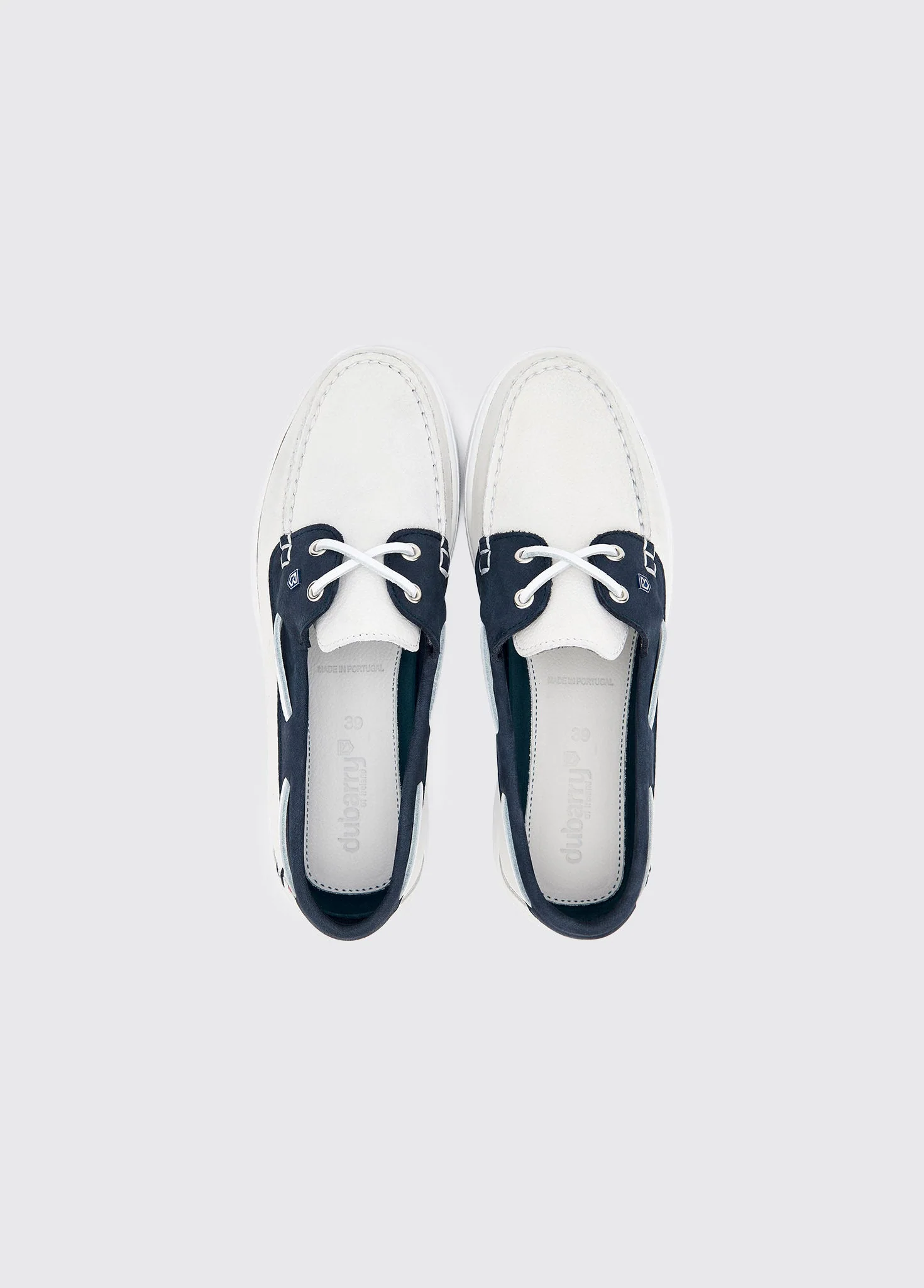 Marbella Deck Shoe - White/Navy - Image 5