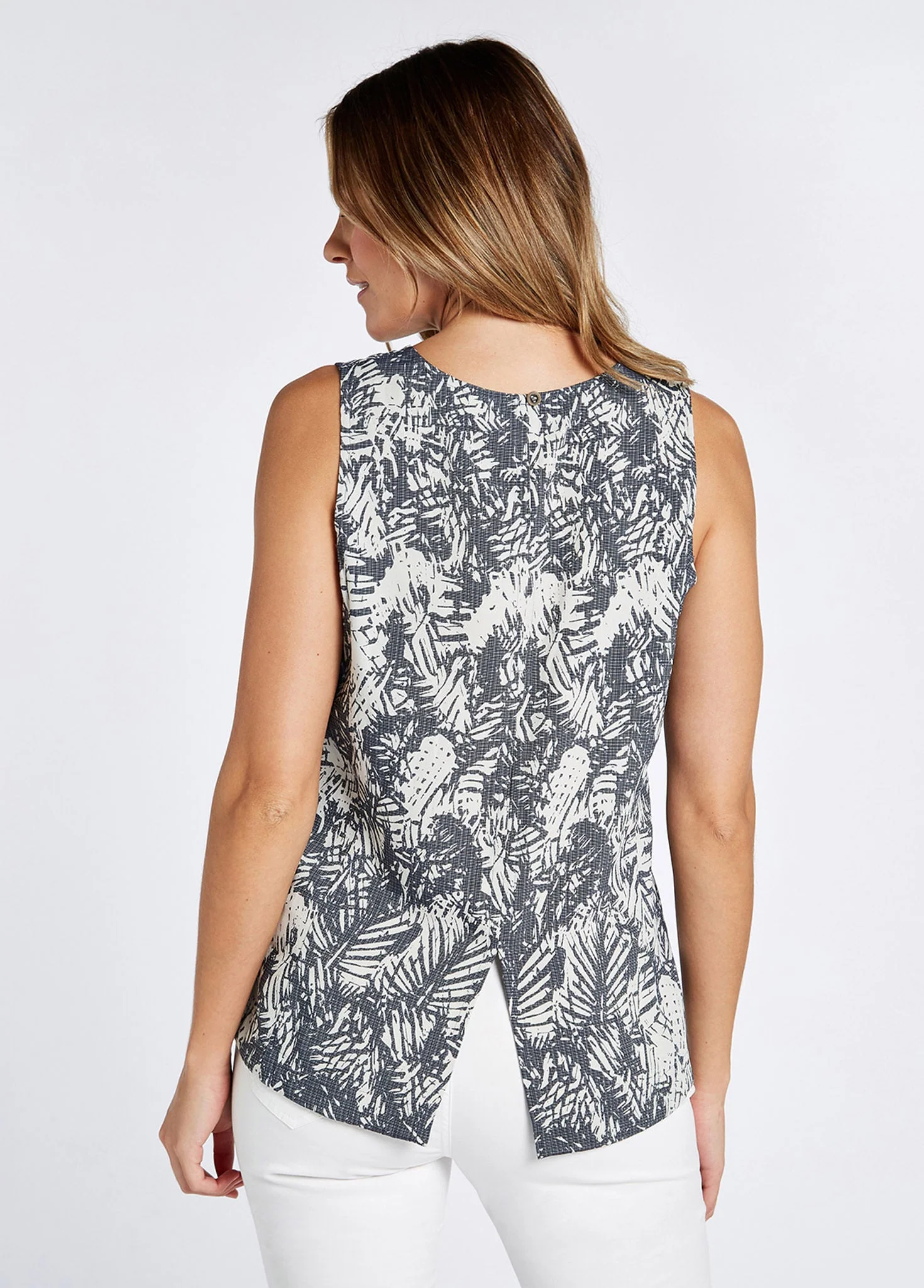 Clonegal Printed Top - Navy Multi - Image 4