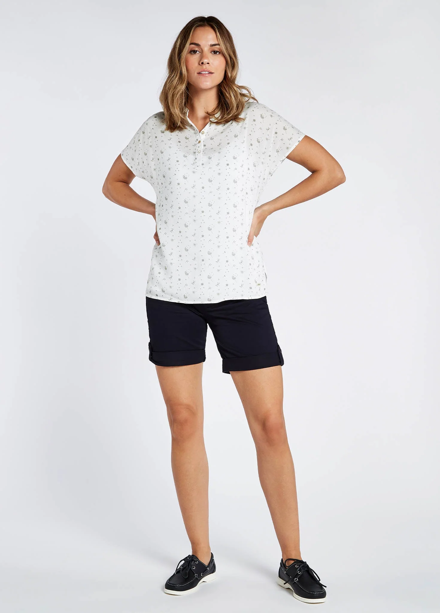 Waterfall Printed Top - White - Image 2