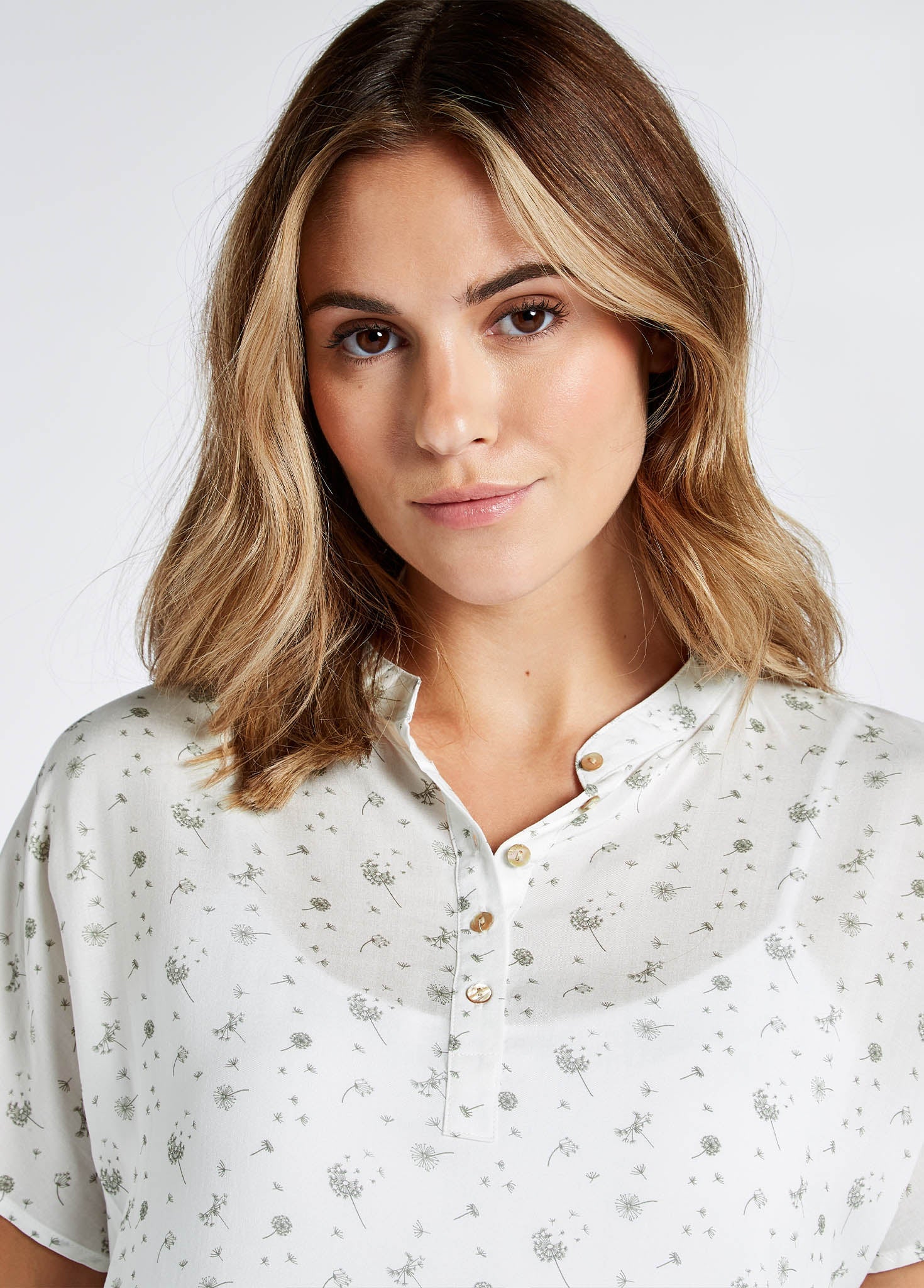 Waterfall Printed Top - White - Image 4