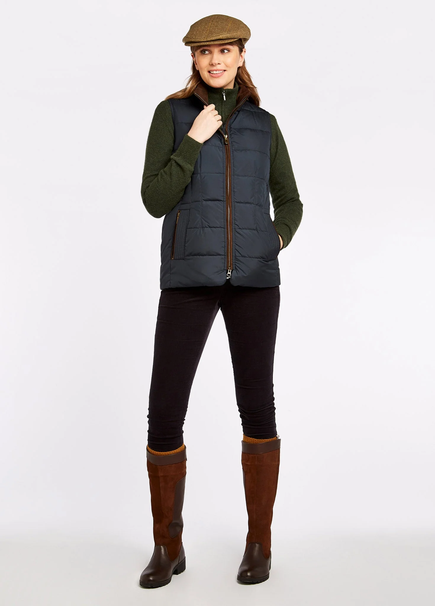 Spiddal Quilted Gilet - Navy Multi - Image 2