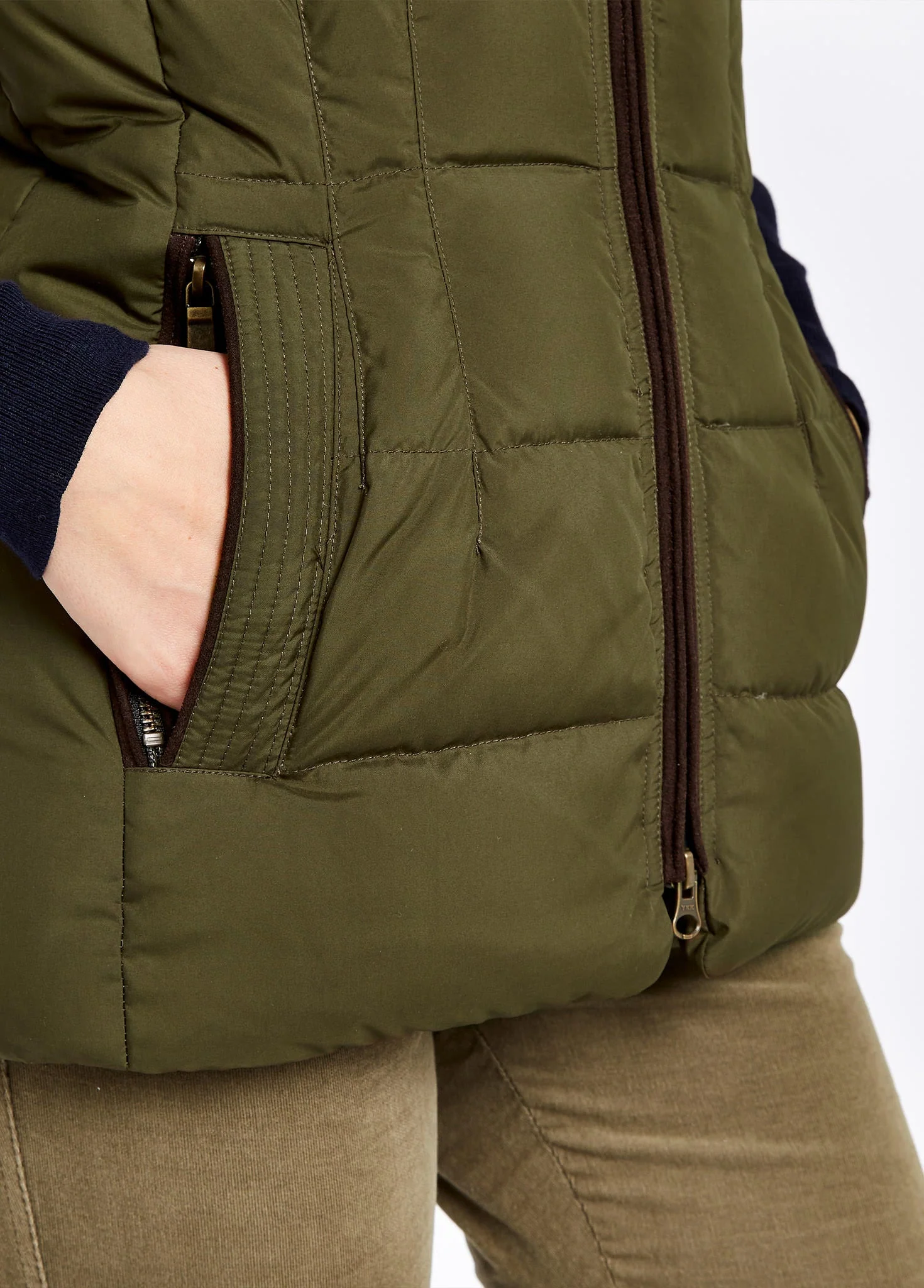 Spiddal Quilted Gilet - Olive - Image 6