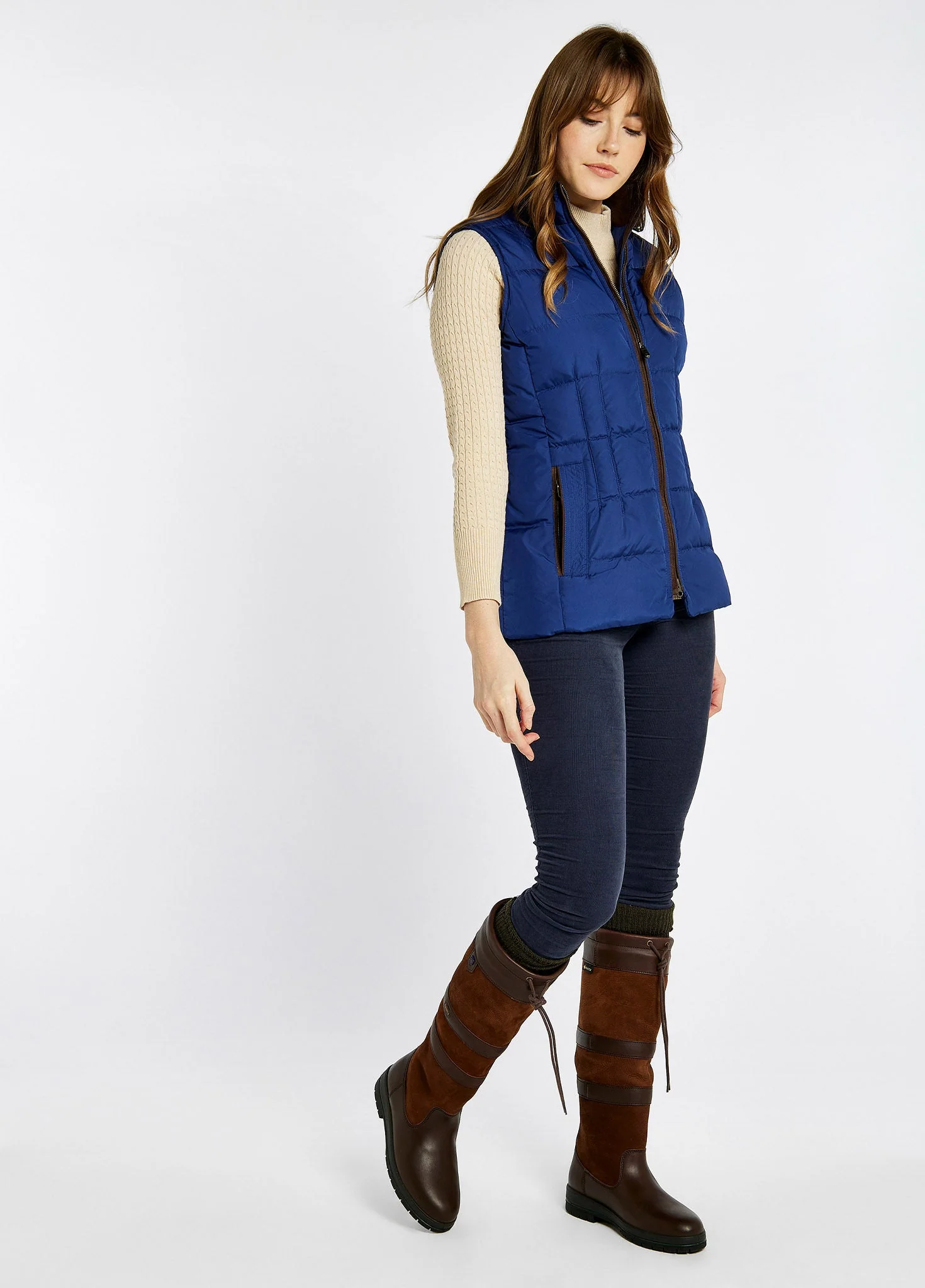 Spiddal Quilted Gilet - Peacock Blue - Image 2