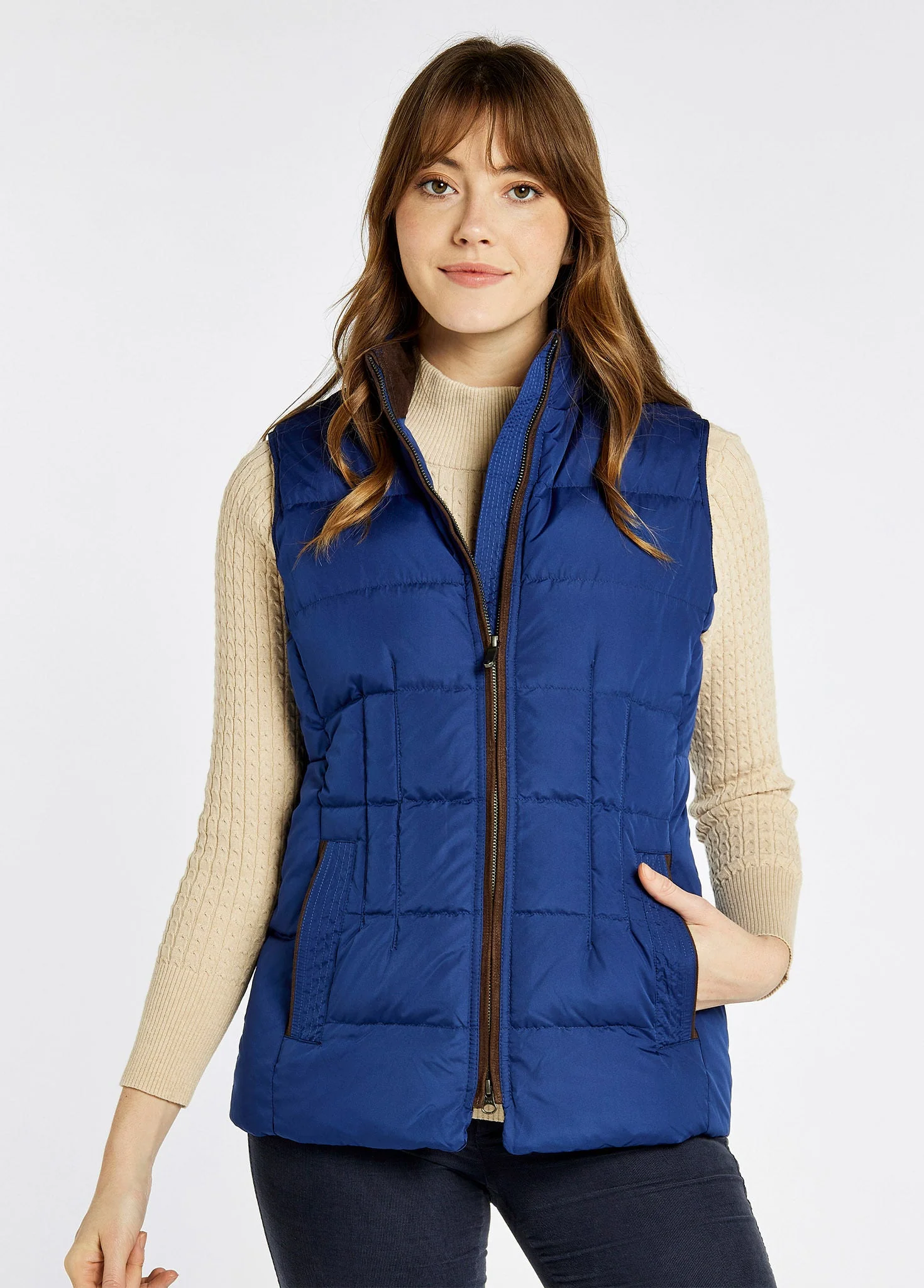 Spiddal Quilted Gilet - Peacock Blue - Image 3