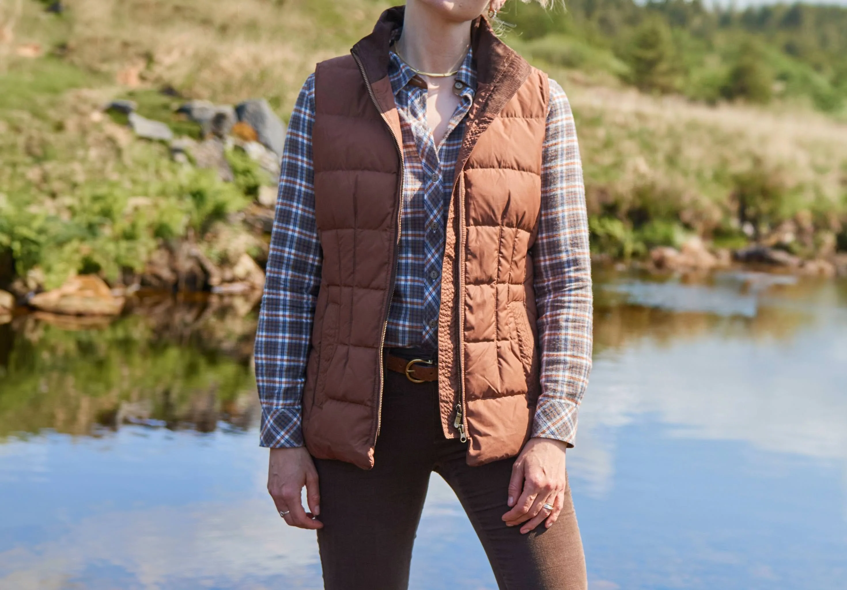 Spiddal Quilted Gilet - Walnut - Image 3