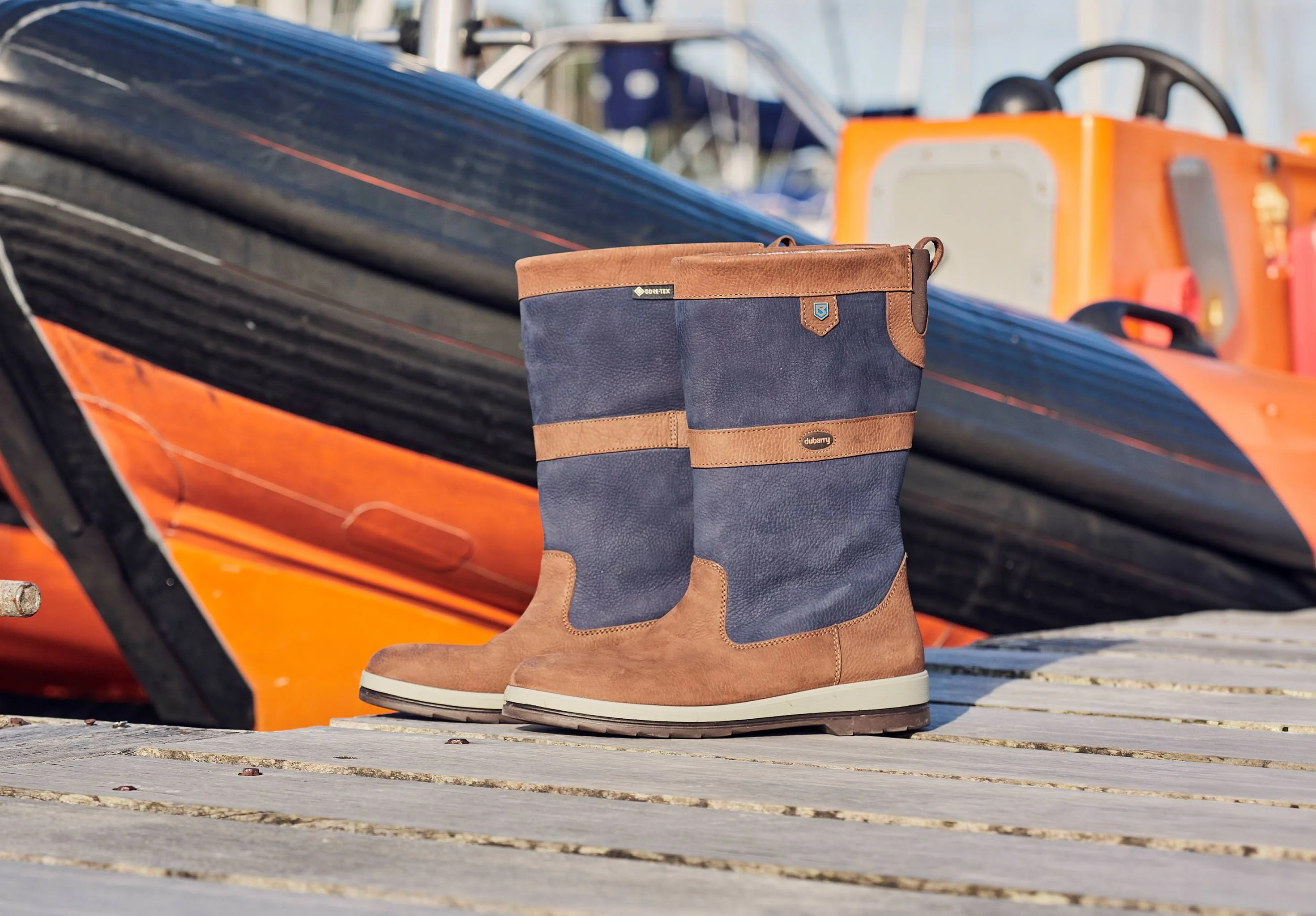 Ultima Ladies Sailing Boot - Navy/Brown - Image 3