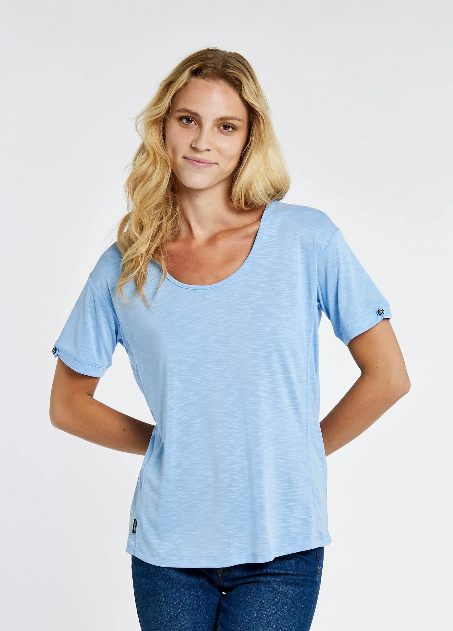 Cloyne Short Sleeved Top - Light Sky - Image 3