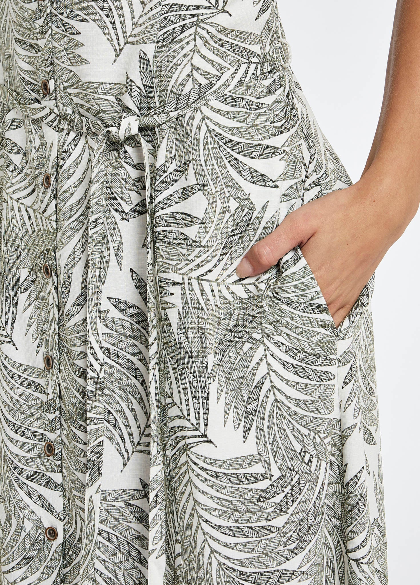 Wildfire Sleeveless Printed Dress - Pesto - Image 6