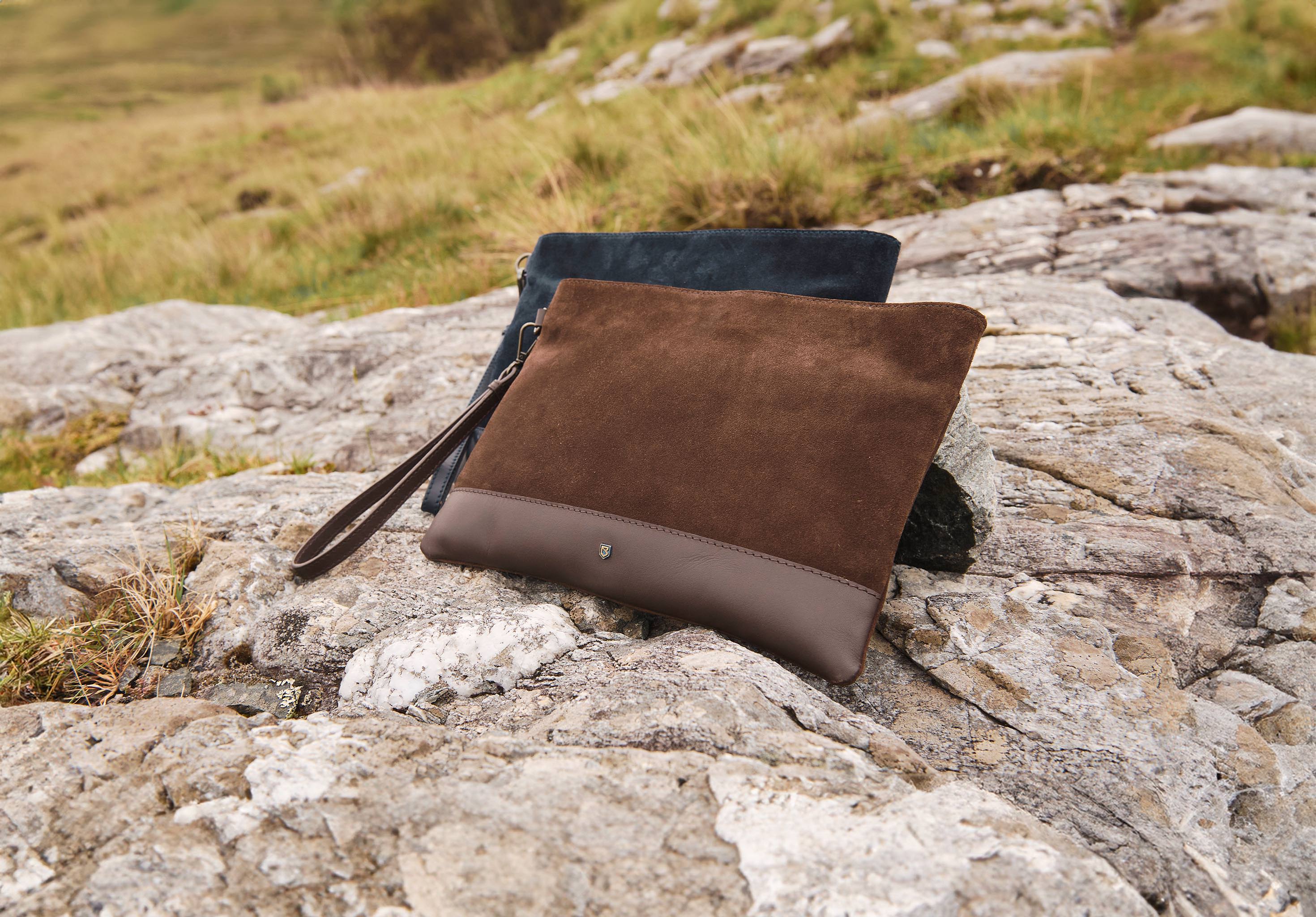 Millymount Ladies Suede Clutch - Cigar - Image 3