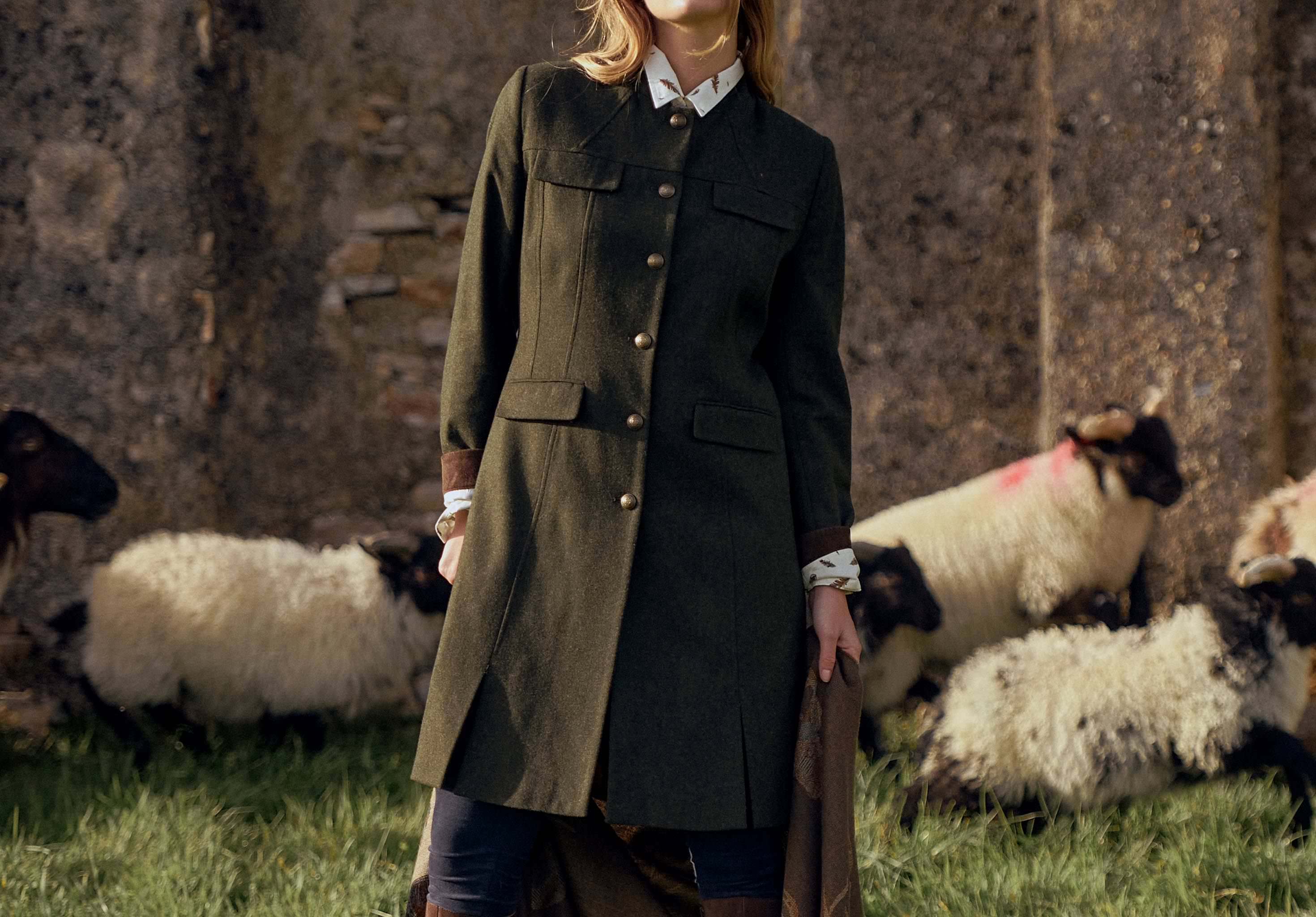 Coolepark Tweed Coat - Loden - Image 3