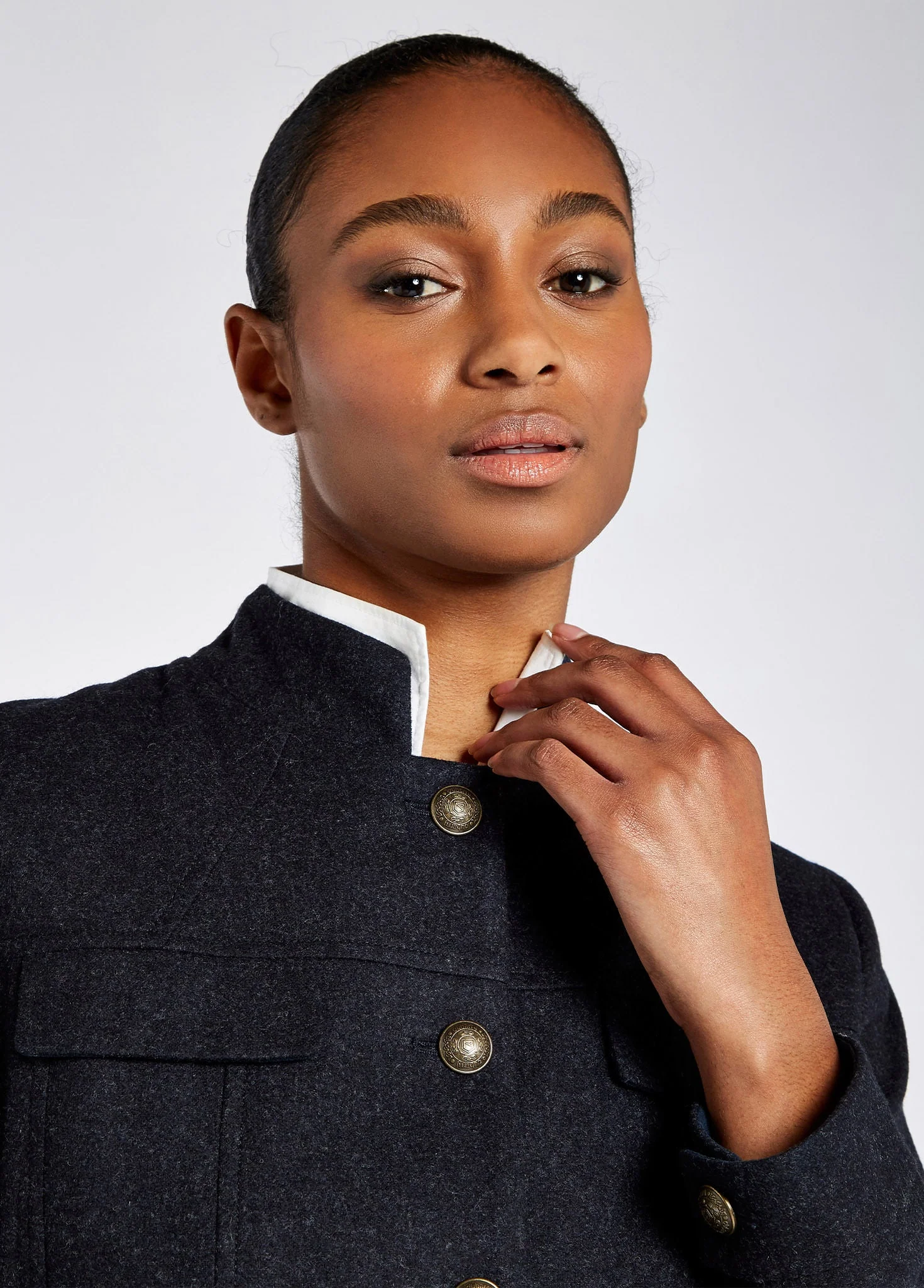 Coolepark Tweed Coat - Navy - Image 6