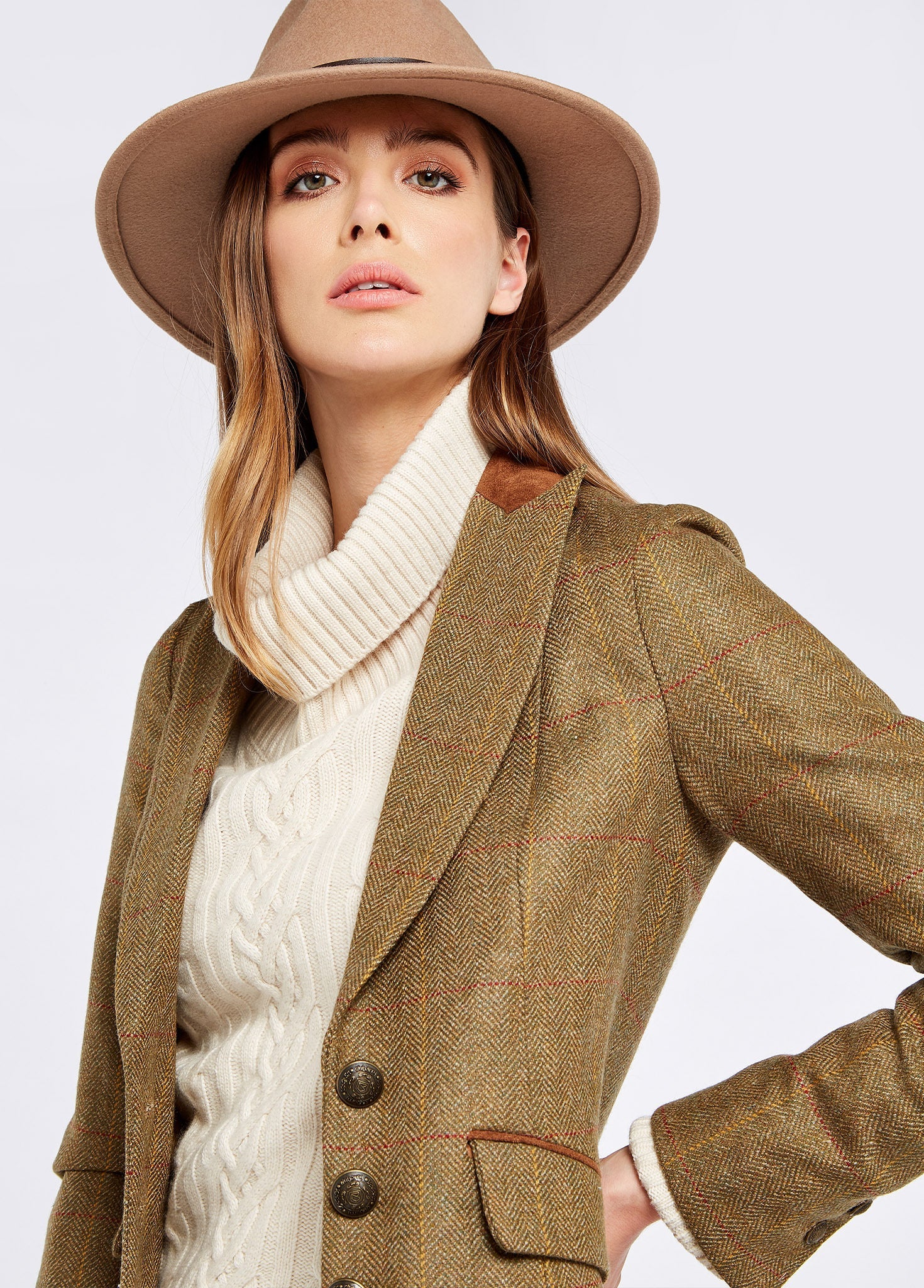 Heather Tweed Jacket - Elm - Image 4