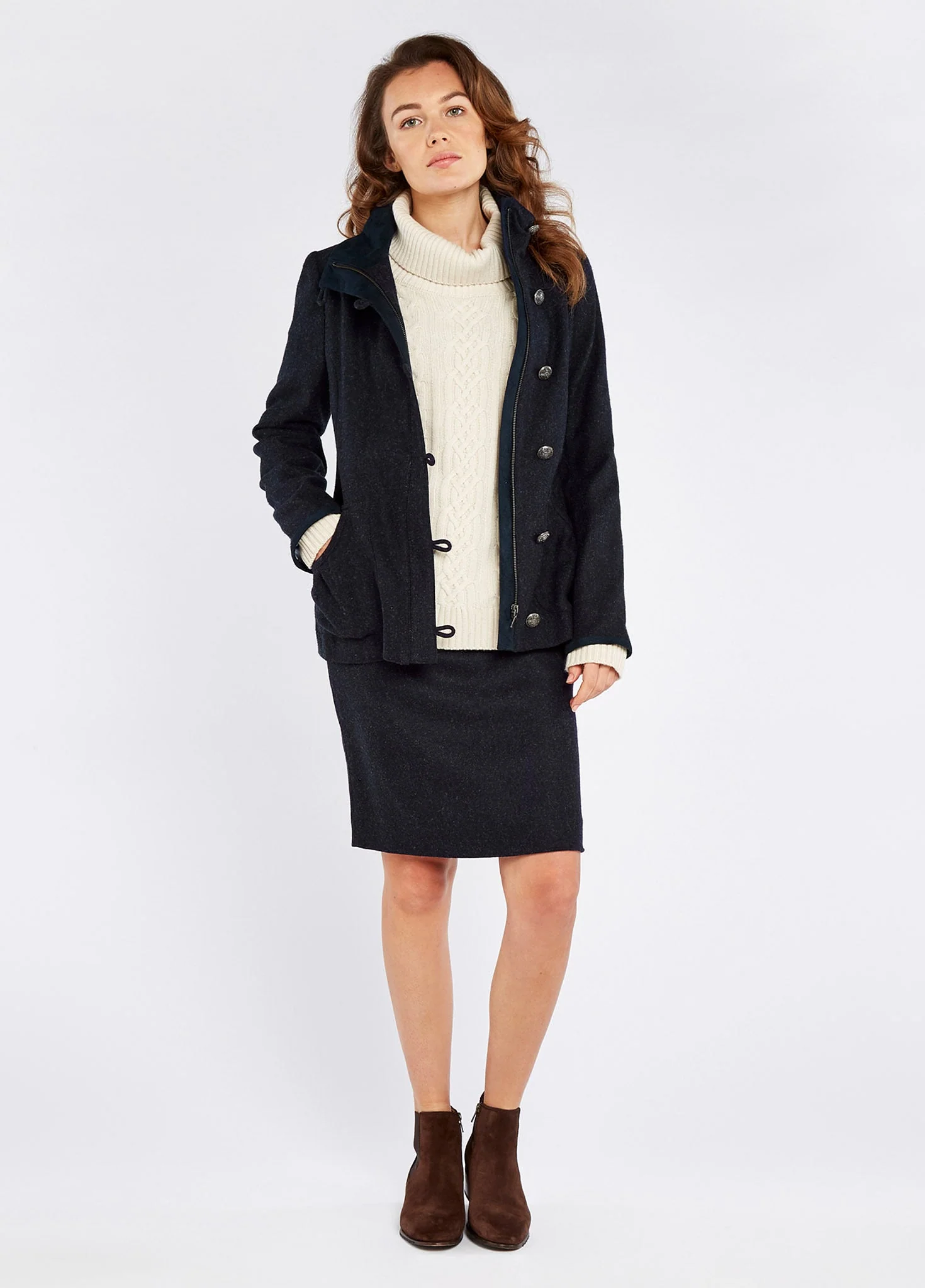 Bracken Tweed Jacket - Navy - Image 2