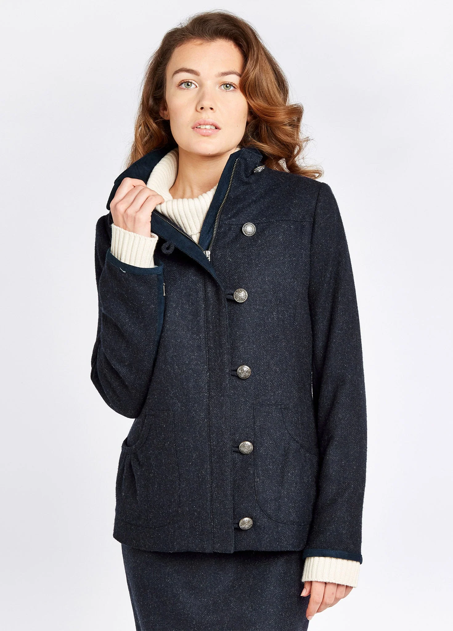 Bracken Tweed Jacket - Navy - Image 3
