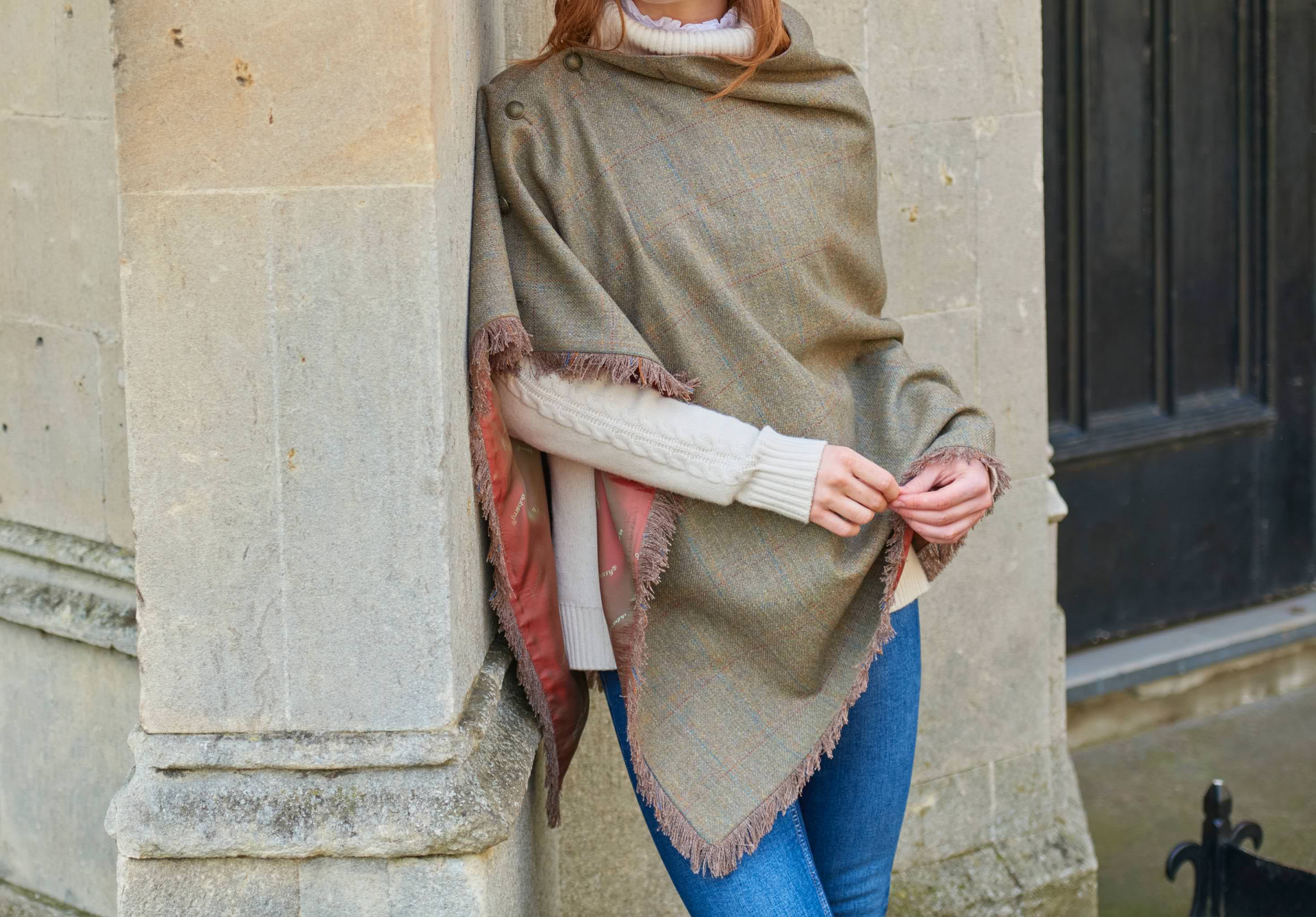 Hazelwood Tweed Poncho - Burren - Image 3