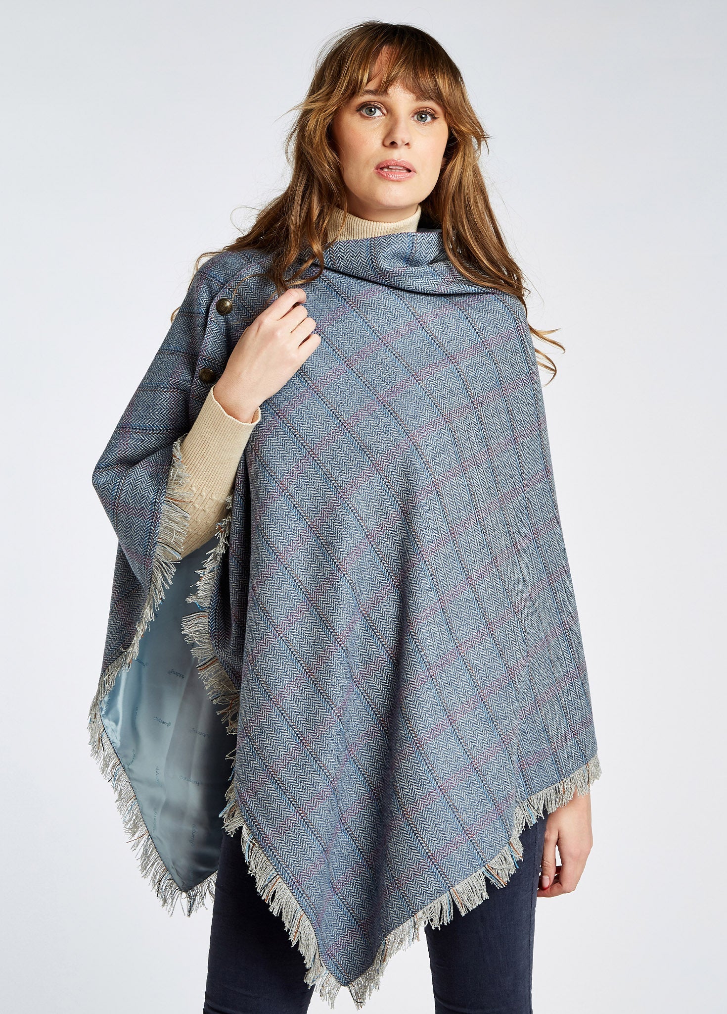 Hazelwood Tweed Poncho - Demin Haze - Image 3