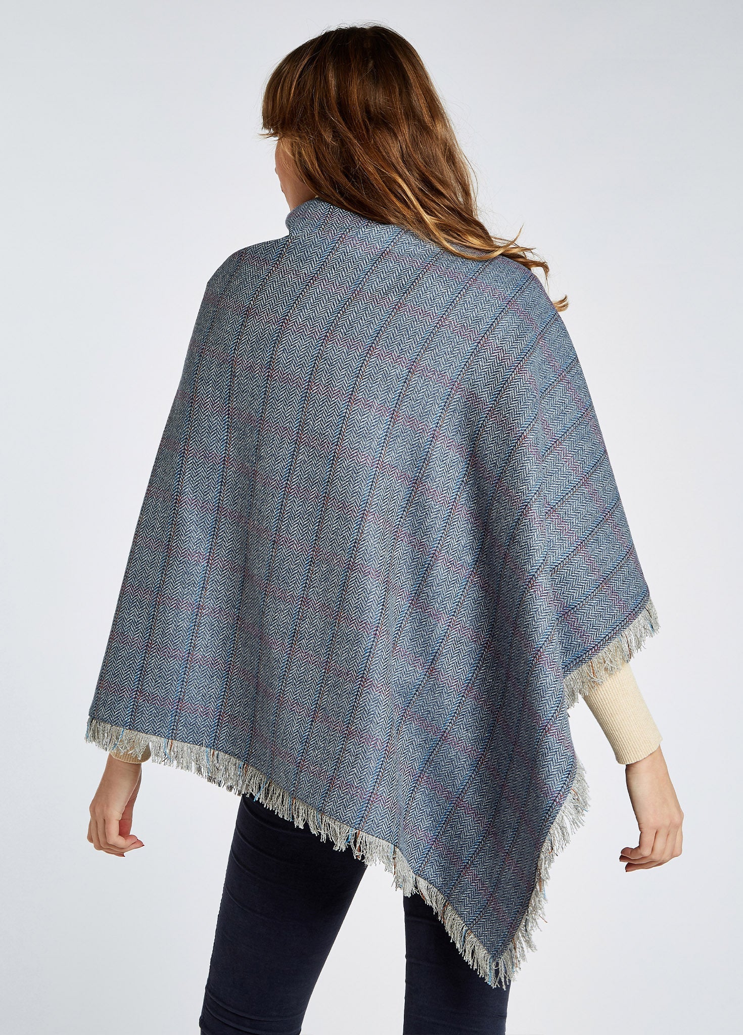 Hazelwood Tweed Poncho - Demin Haze - Image 4