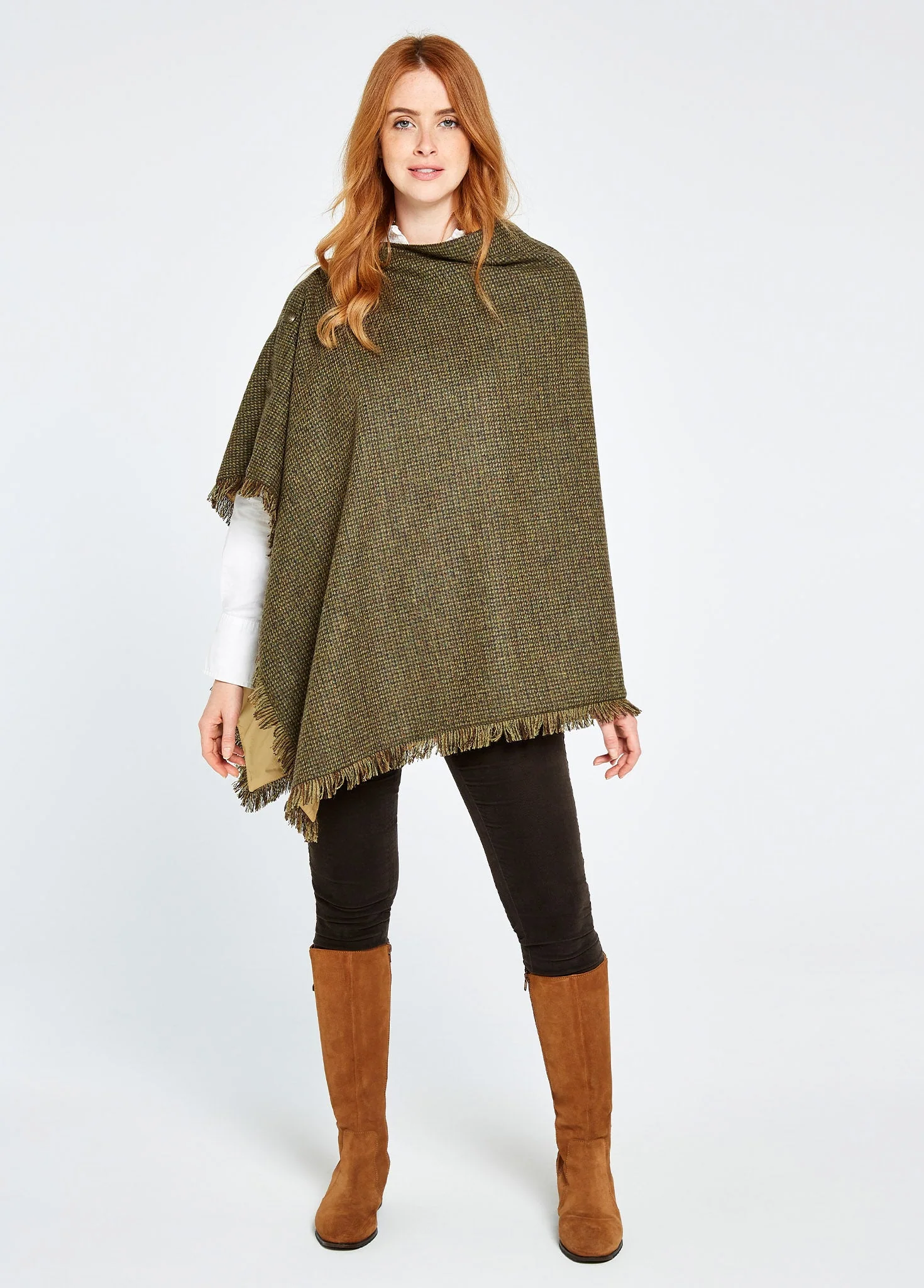 Hazelwood Tweed Poncho - Heath - Image 2