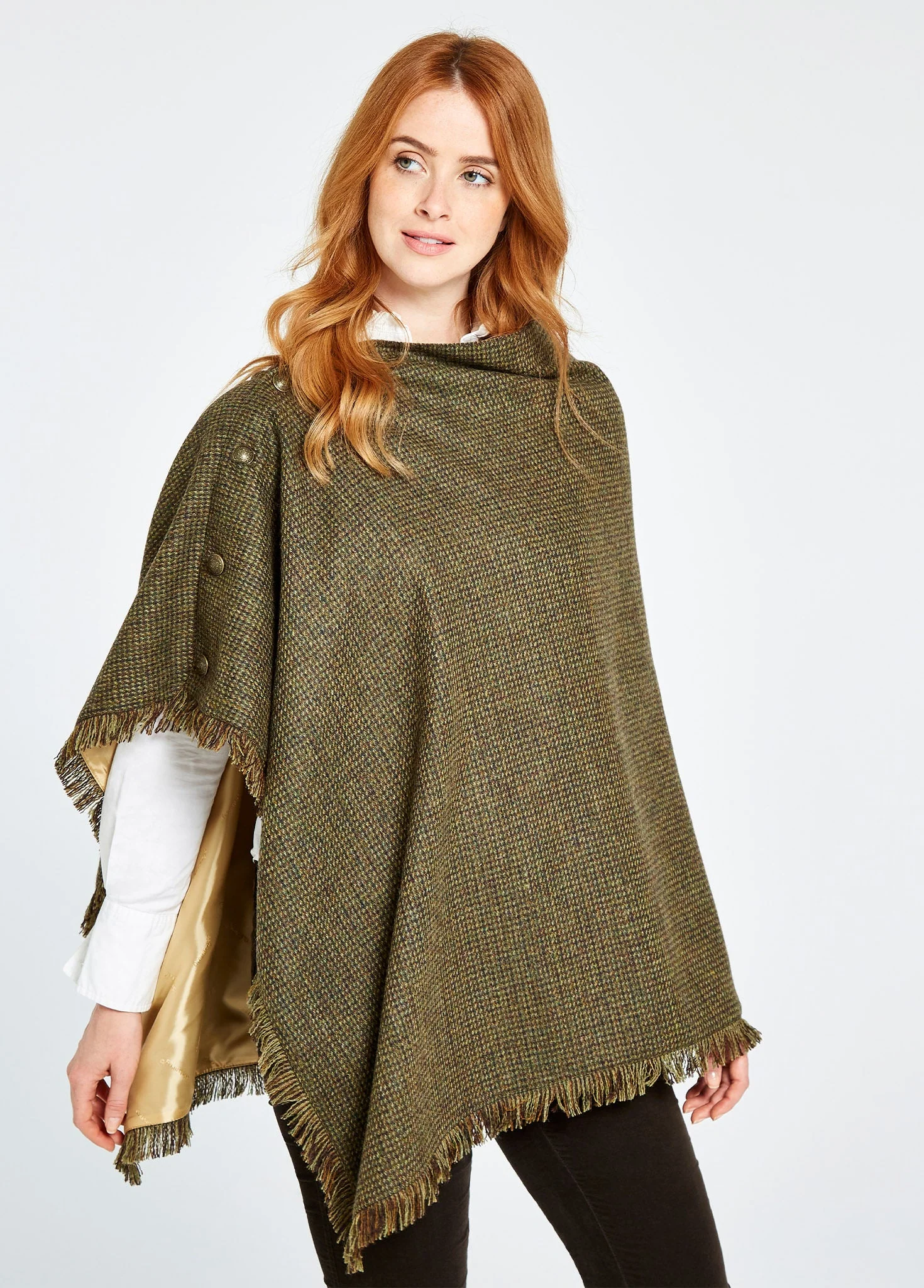 Hazelwood Tweed Poncho - Heath - Image 3
