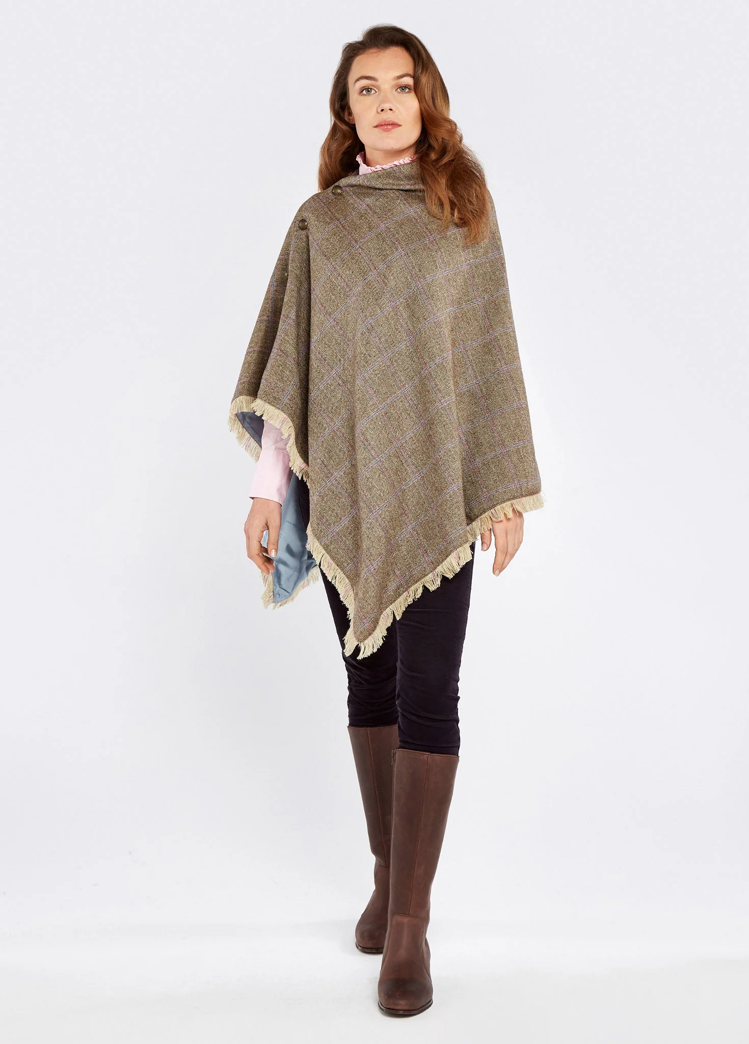 Hazelwood Tweed Poncho - Woodrose - Image 2