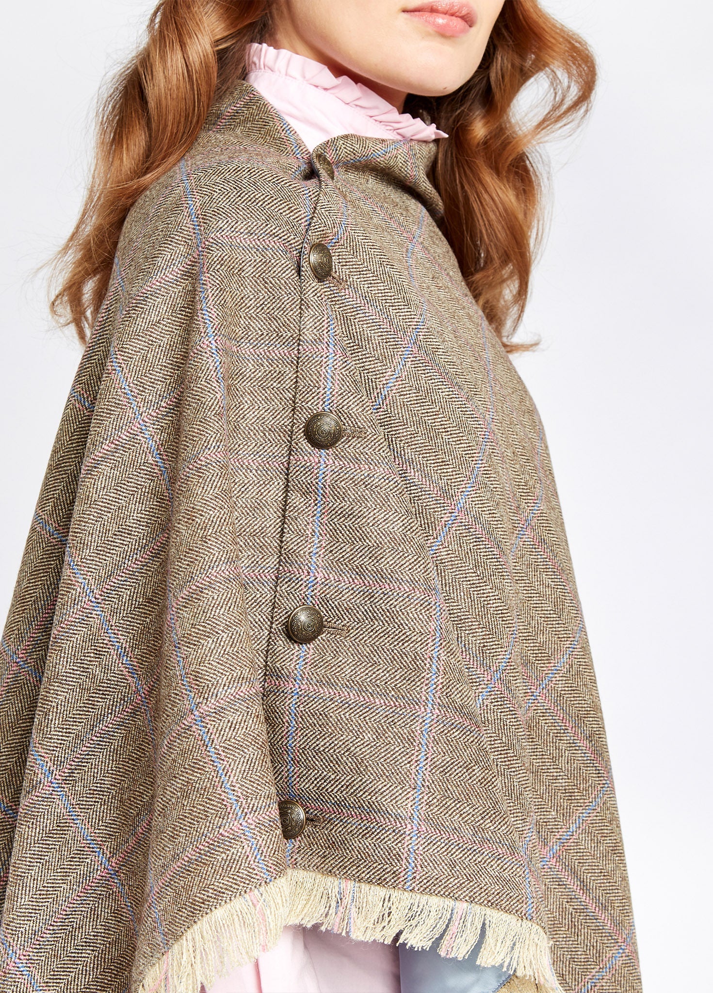 Hazelwood Tweed Poncho - Woodrose - Image 4