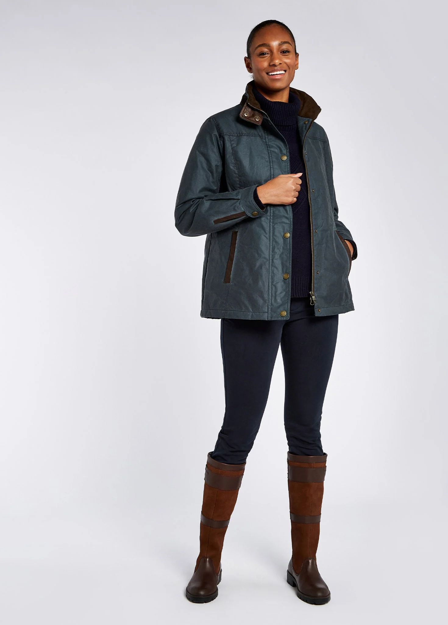 Mountrath Wax Jacket - Dark Pebble - Image 2