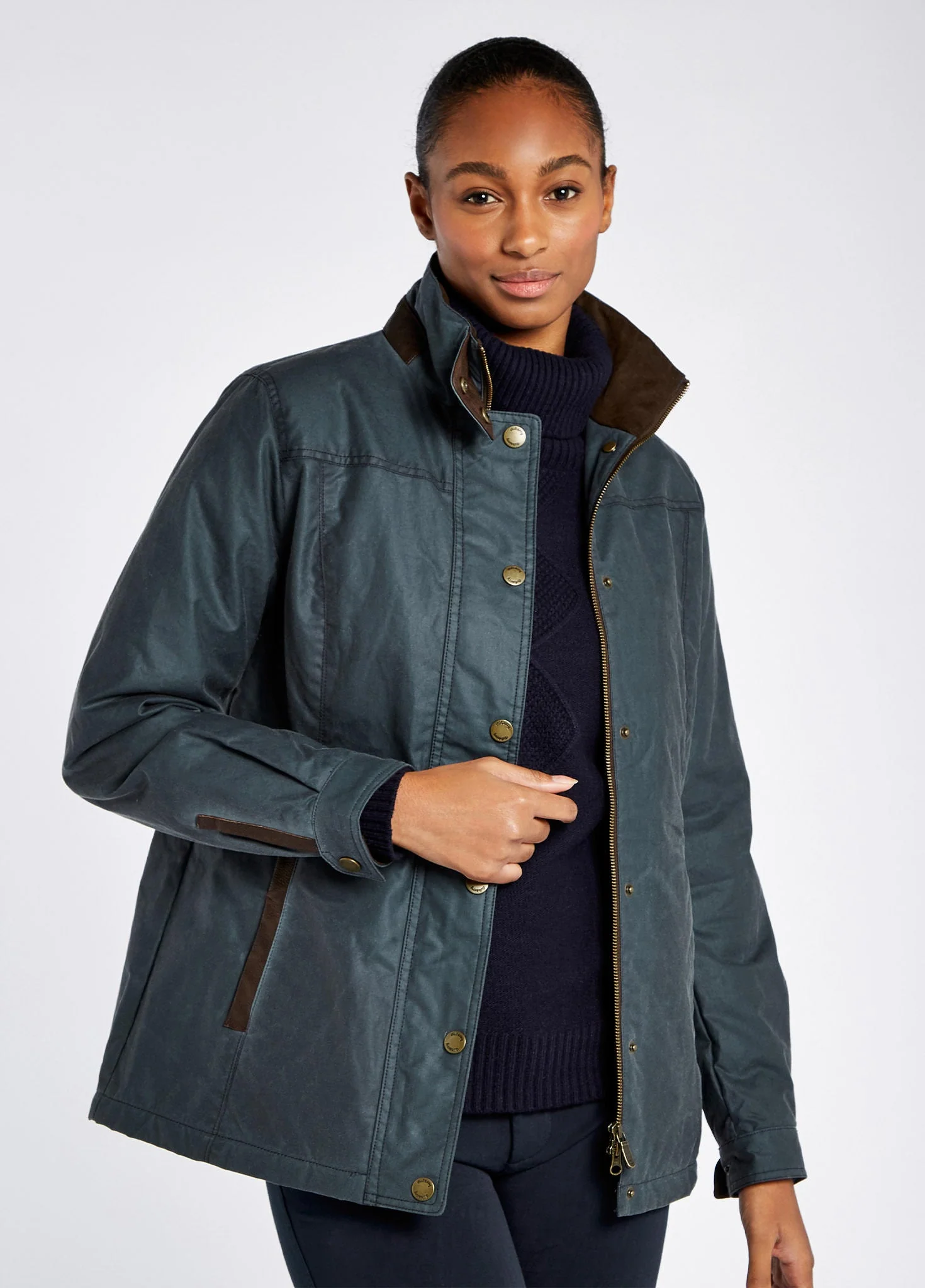 Mountrath Wax Jacket - Dark Pebble - Image 3