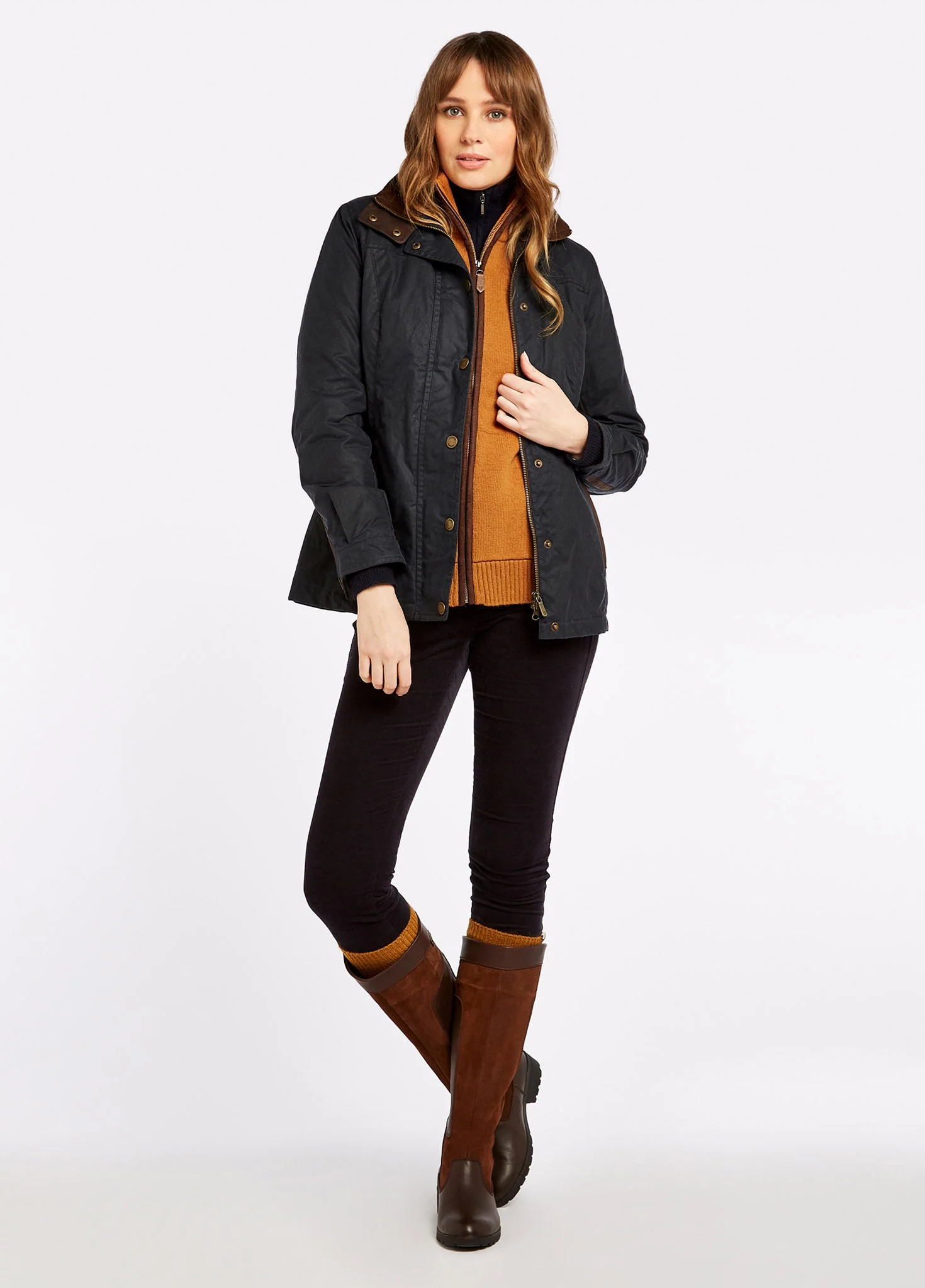 Mountrath Waxed Jacket - Navy - Image 2