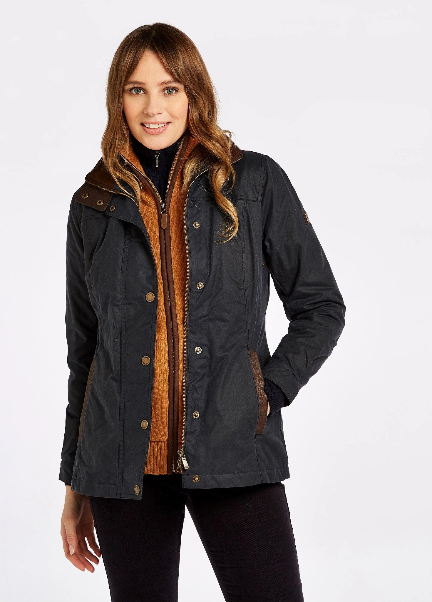 Mountrath Waxed Jacket - Navy - Image 3