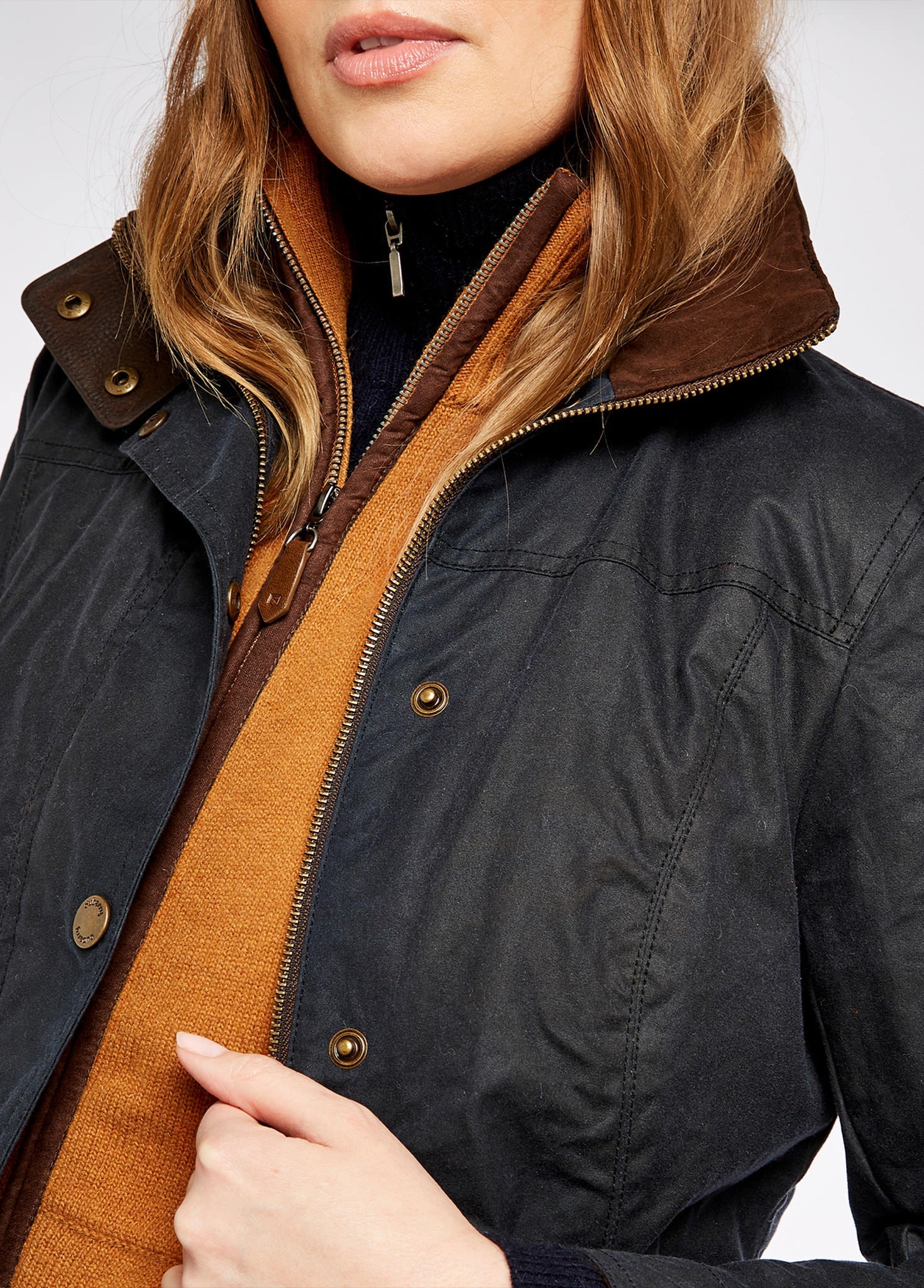Mountrath Waxed Jacket - Navy - Image 6