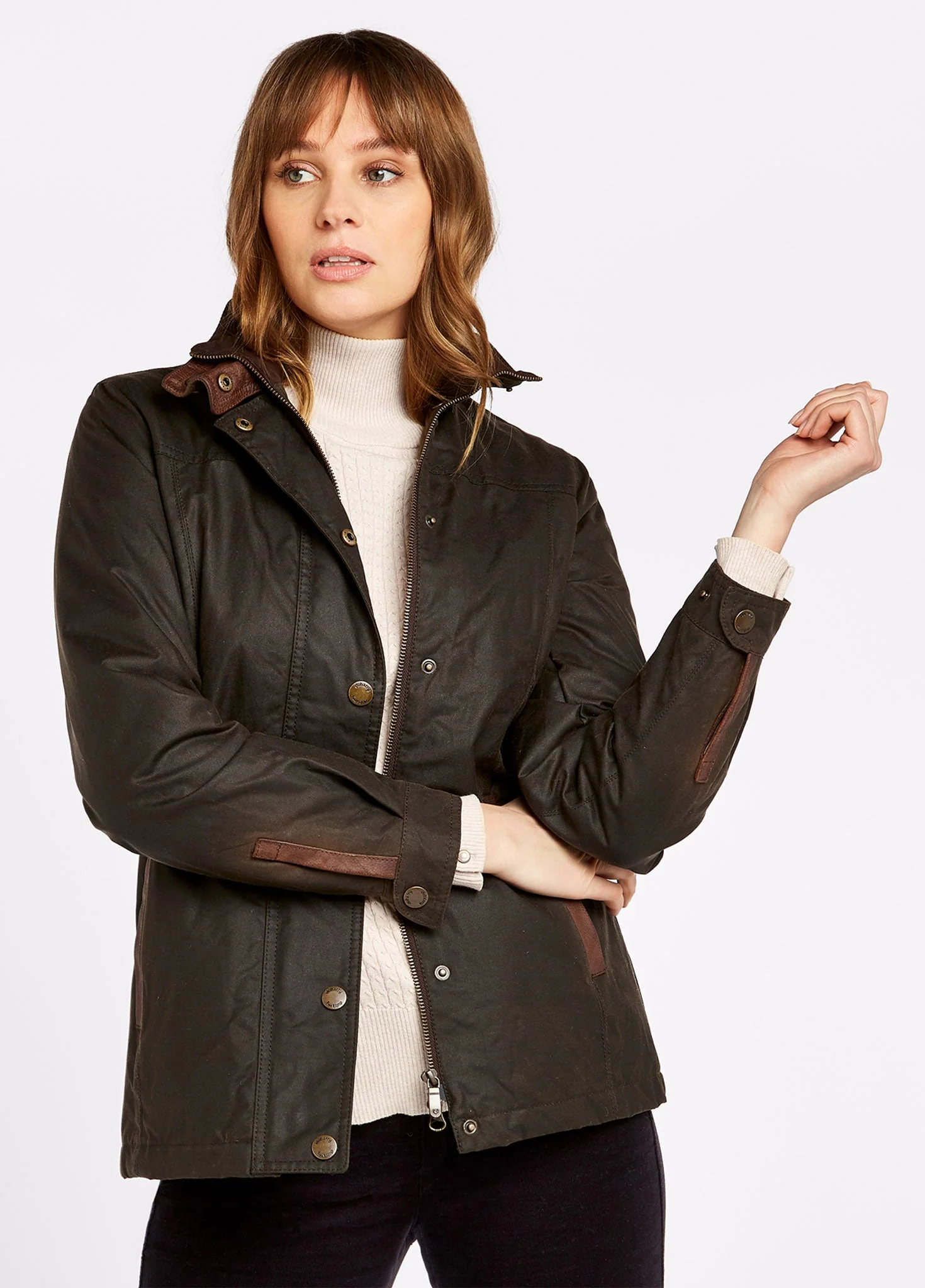 Mountrath Waxed Jacket - Olive - Image 3