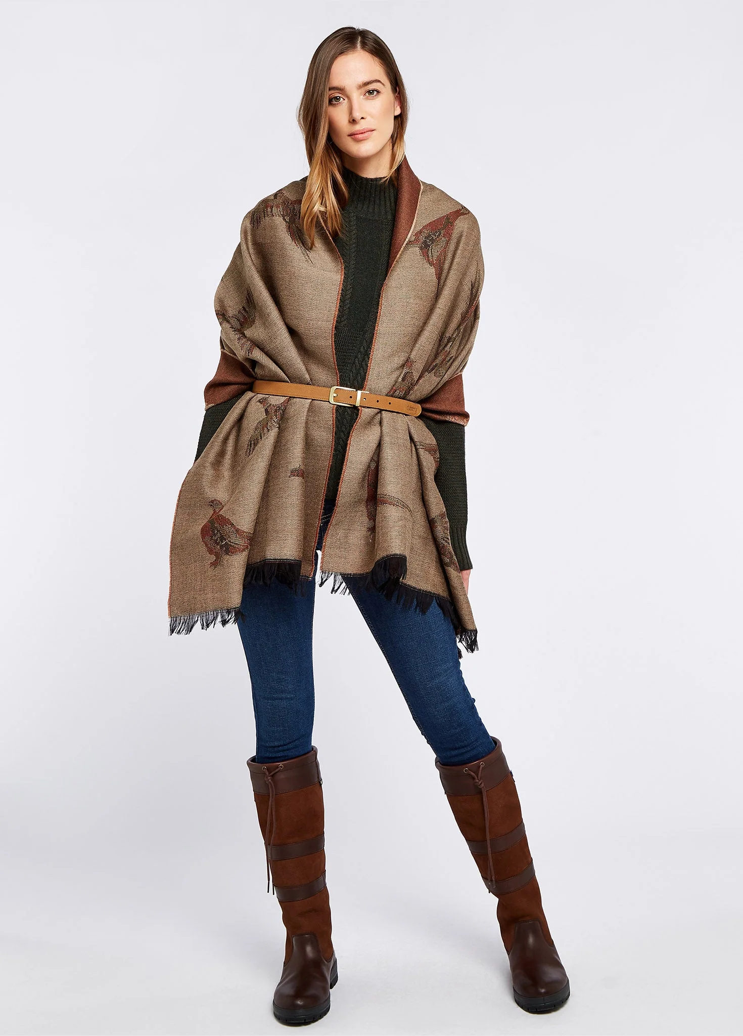 Birchdale Wool Stole - Taupe - Image 2