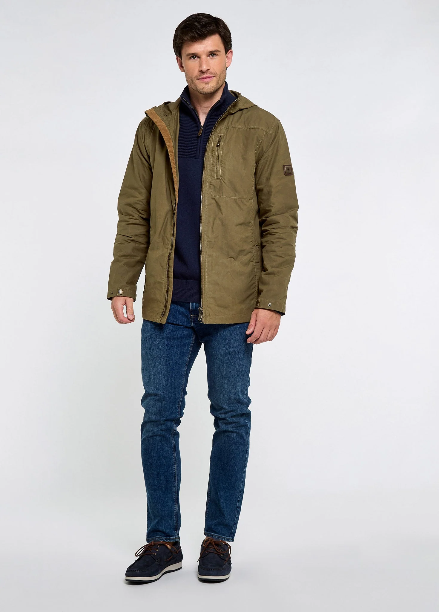 Larkfield Men's Wax Cotton Jacket - Dusky Green - Image 3