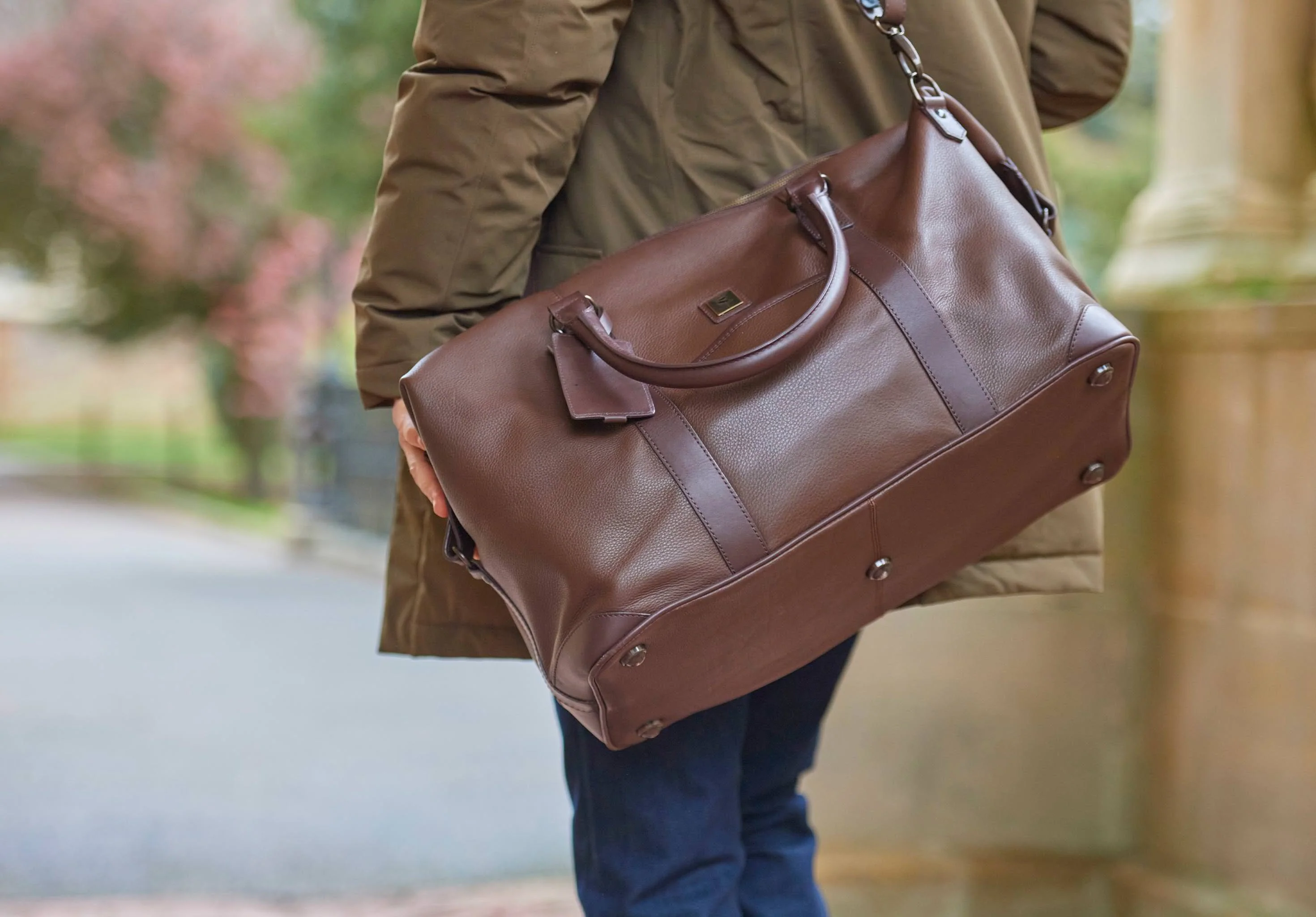 Tollymore  Leather Holdall - Walnut - Image 3
