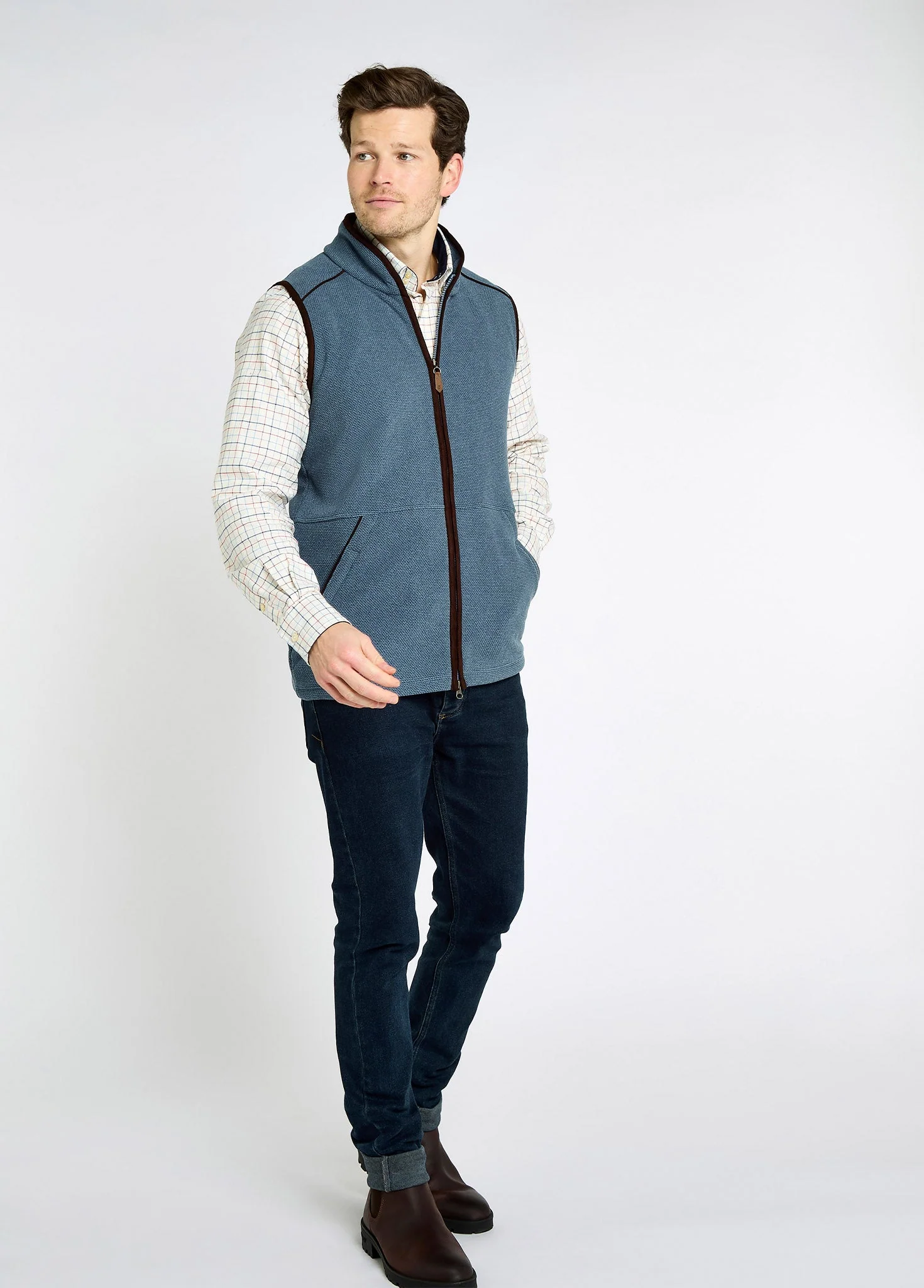 Lifford Fleece Gilet - Indigo - Image 2