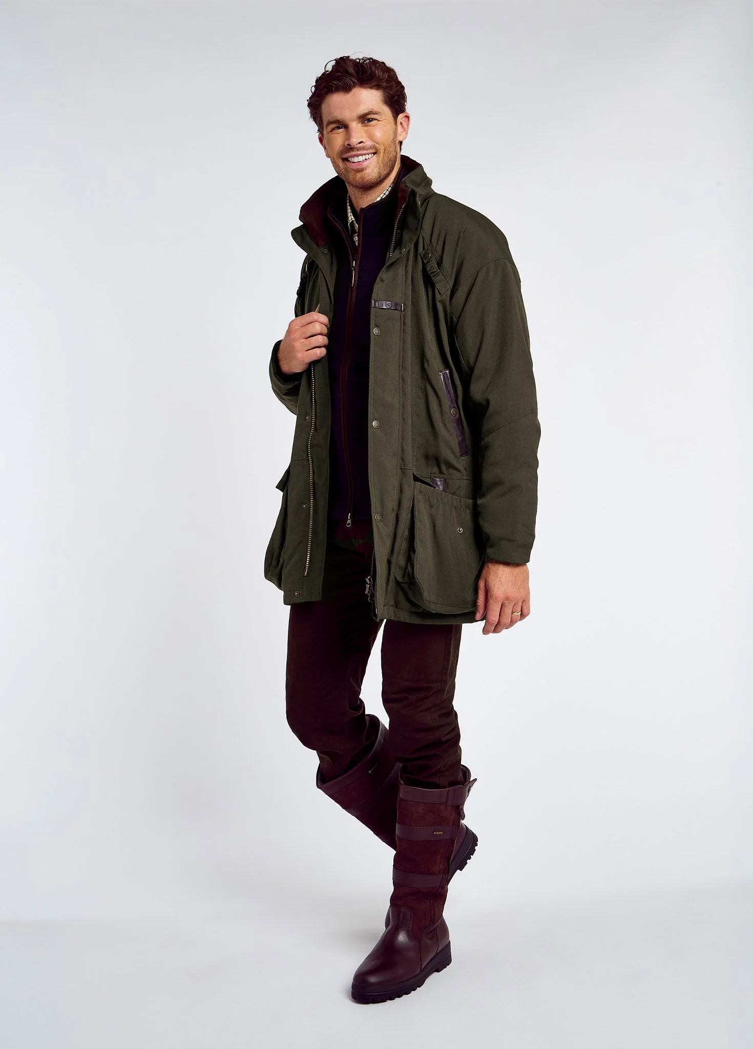 Longacre Men’s Waterproof Coat - Olive - Image 2