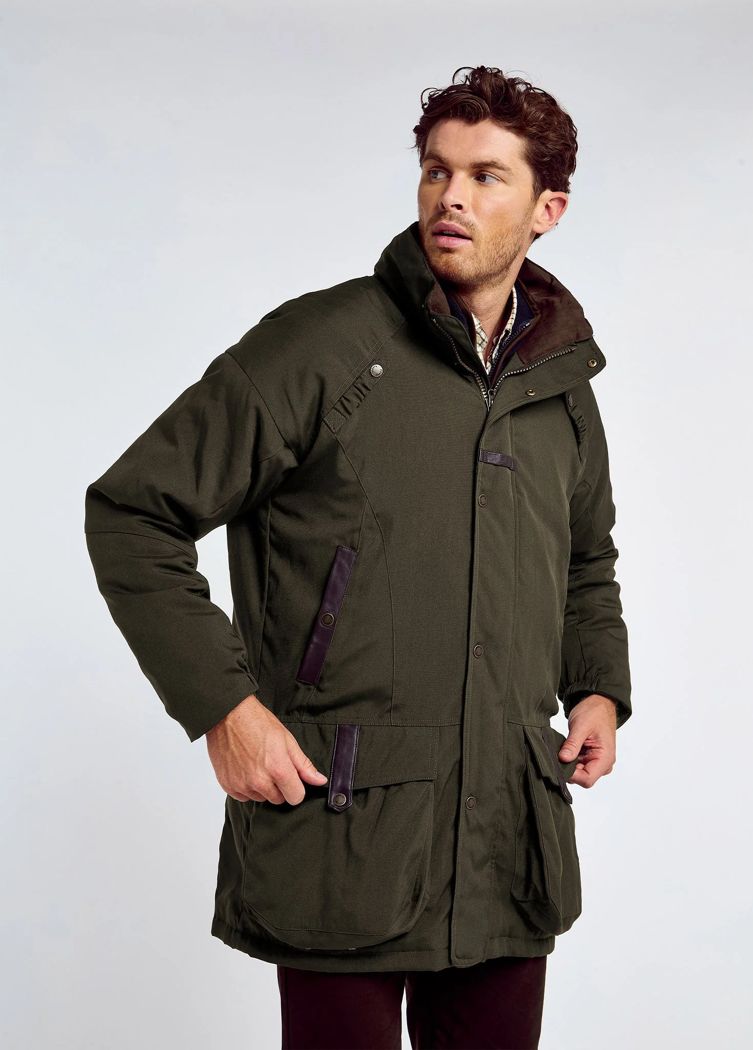 Longacre Men’s Waterproof Coat - Olive - Image 4
