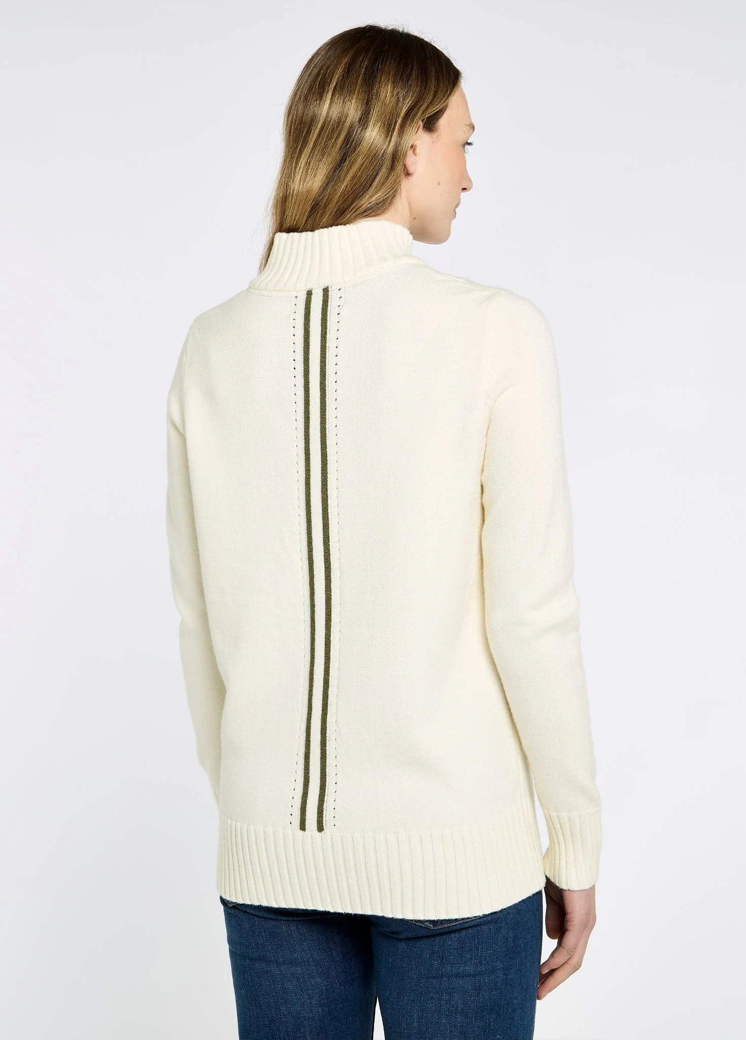 Markham Women's zip neck sweater - Chalk - Image 5