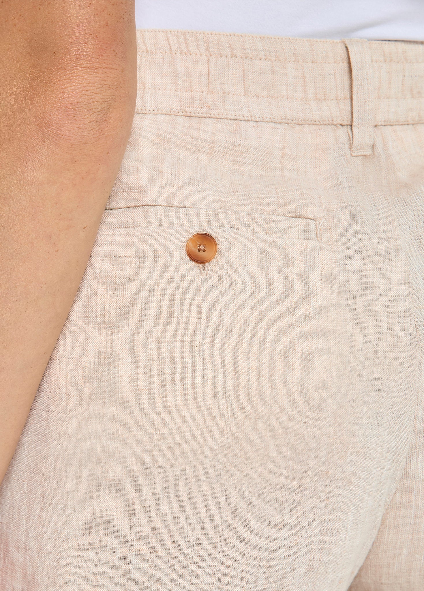 Maryland Women’s Linen Shorts - Oatmeal - Image 5