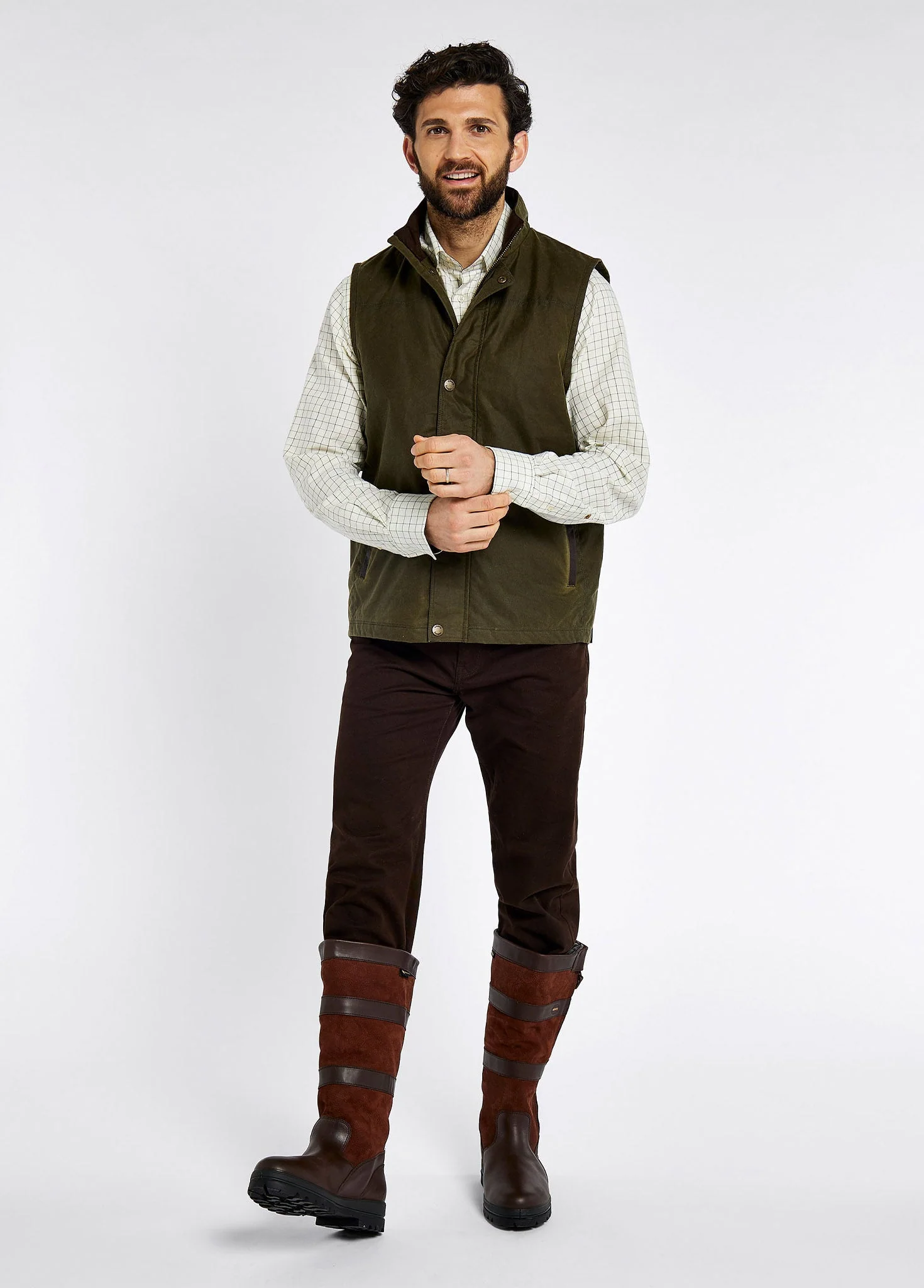 Mayfly Men's Wax Gilet - Fennel - Image 2
