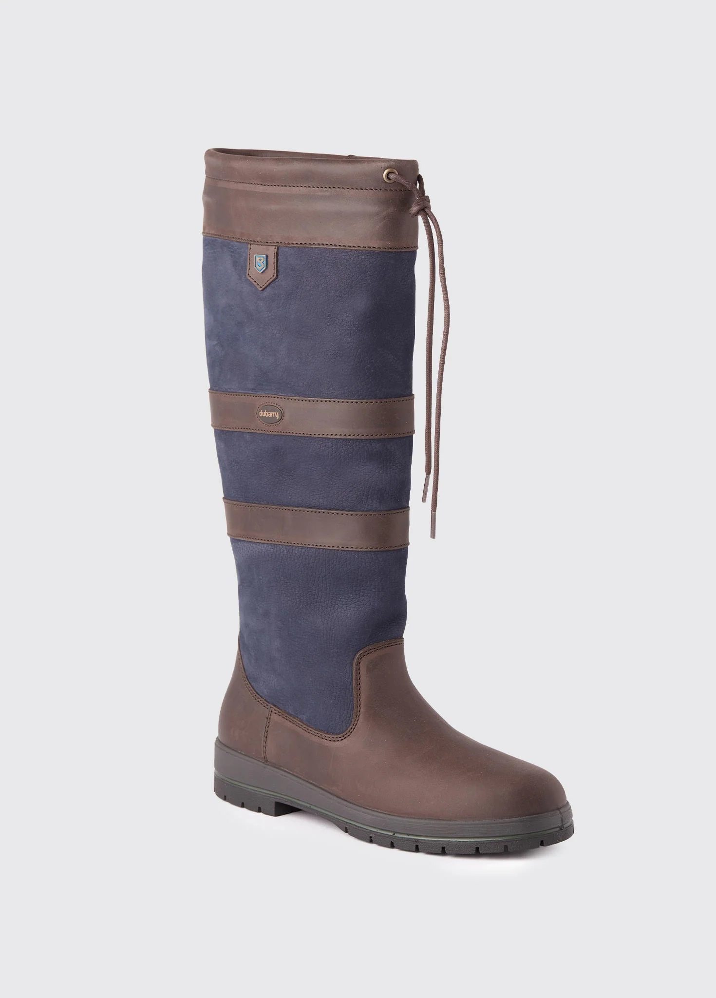 Galway Mens Country Boot - Navy/Brown - Image 5
