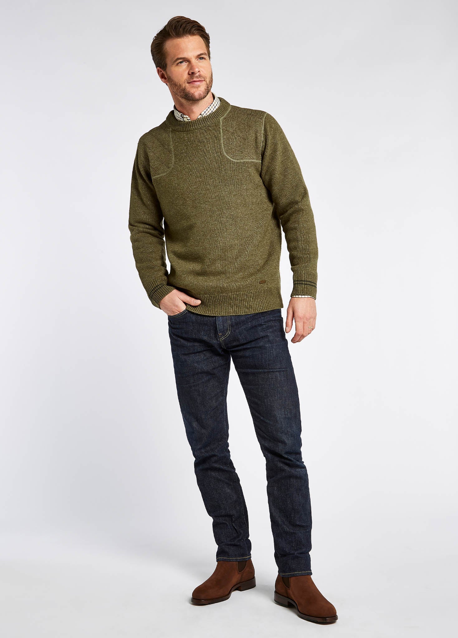 Clarinbridge Crew Neck Sweater - Dusky Green - Image 2