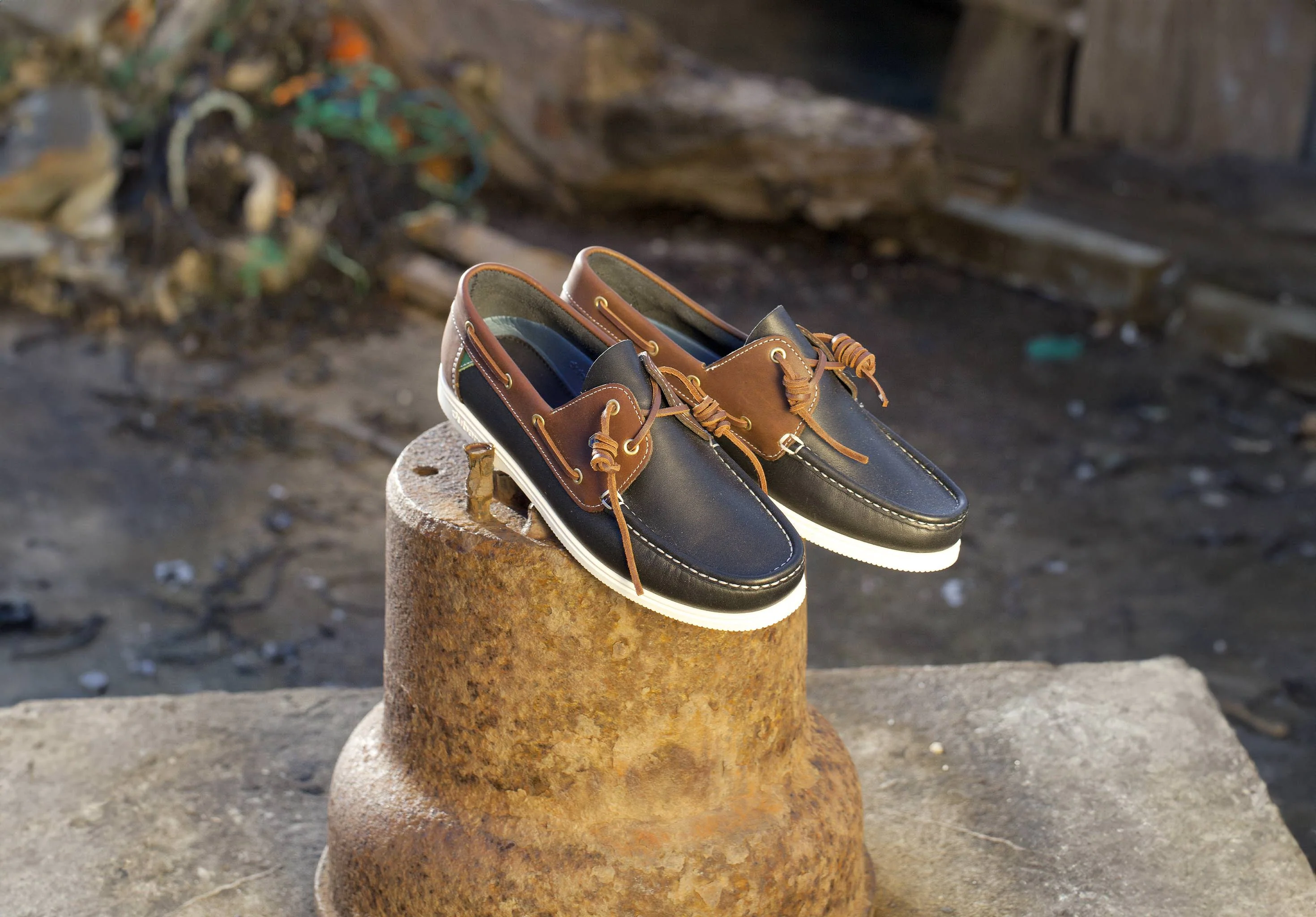 Admirals Men's Deck Shoe - Navy/Brown - Image 3
