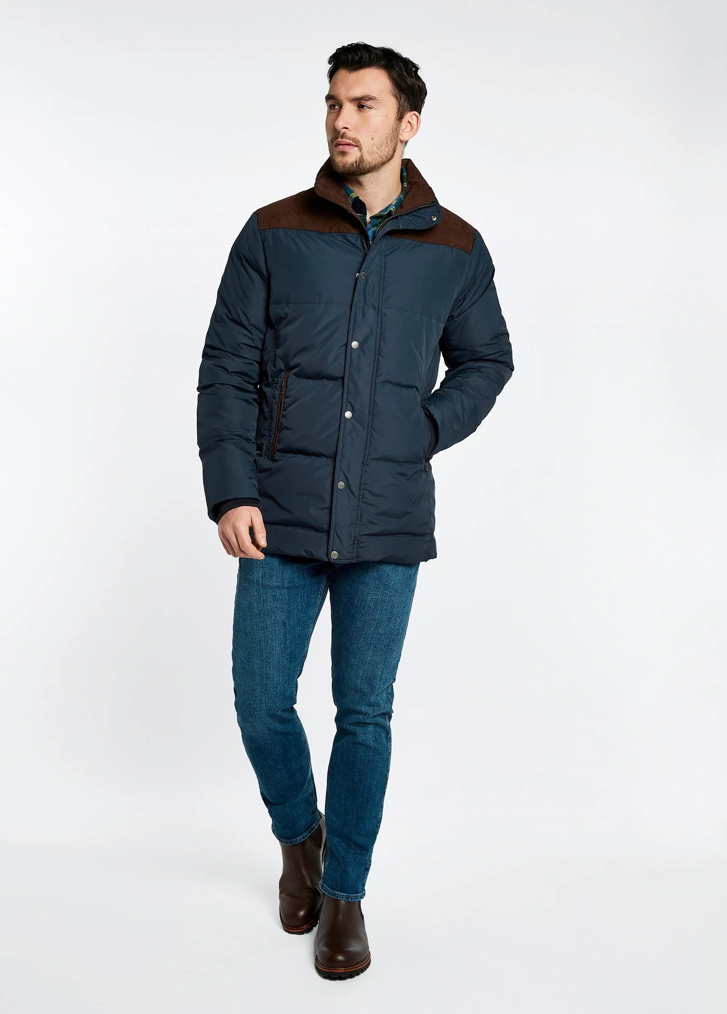 Talbot Down Filled Jacket - Navy - Image 2